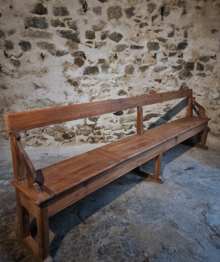 Antique Monastery Bench XXL – Long Pine Storage Bench with Oak Frame, c. 1900–1920 (1)