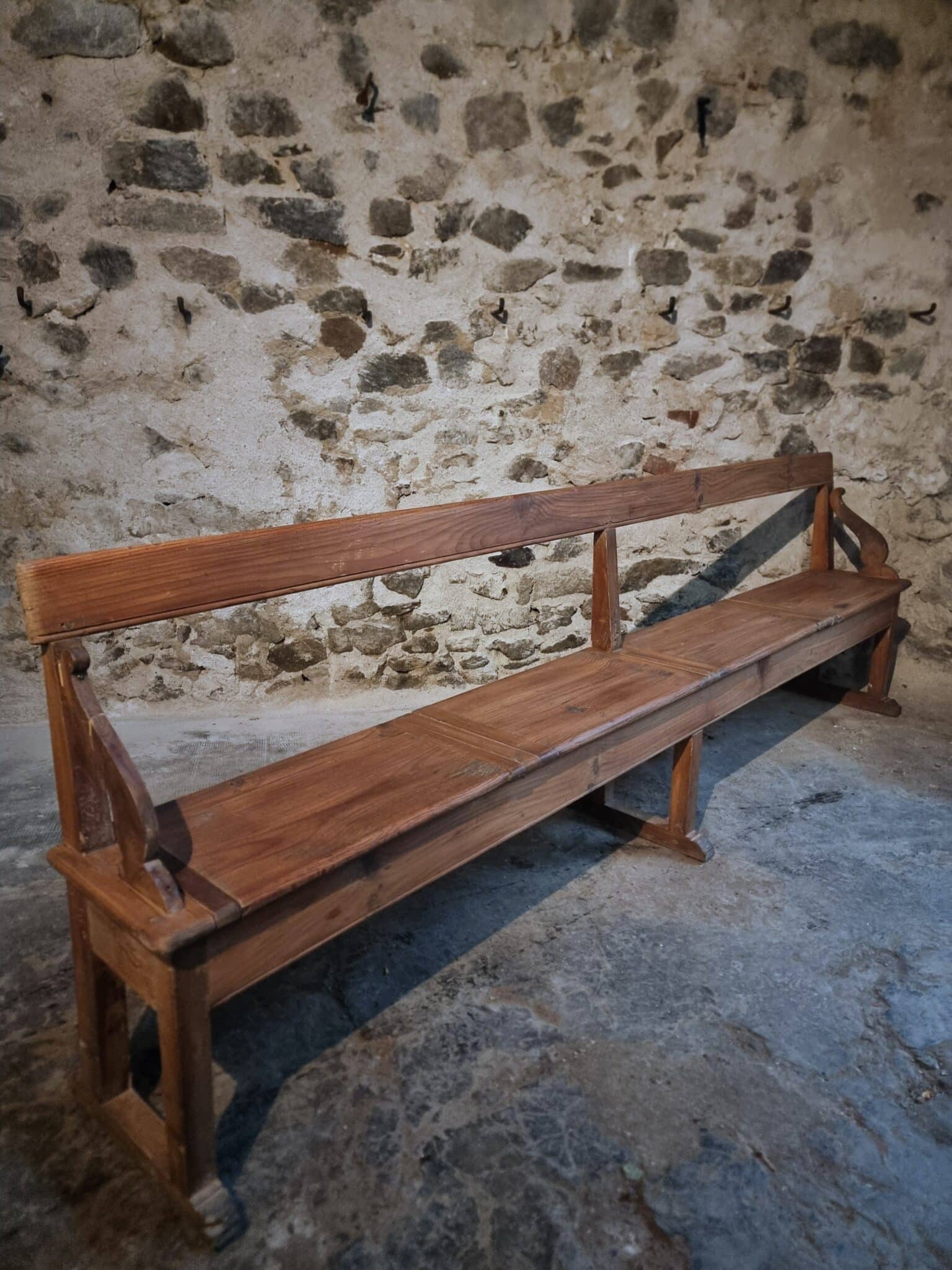 Antique Monastery Bench XXL – Long Pine Storage Bench with Oak Frame, c. 1900–1920 (1) Antique Monastery Bench XXL – Long Pine Storage Bench with Oak Frame, c. 1900–1920 (1)