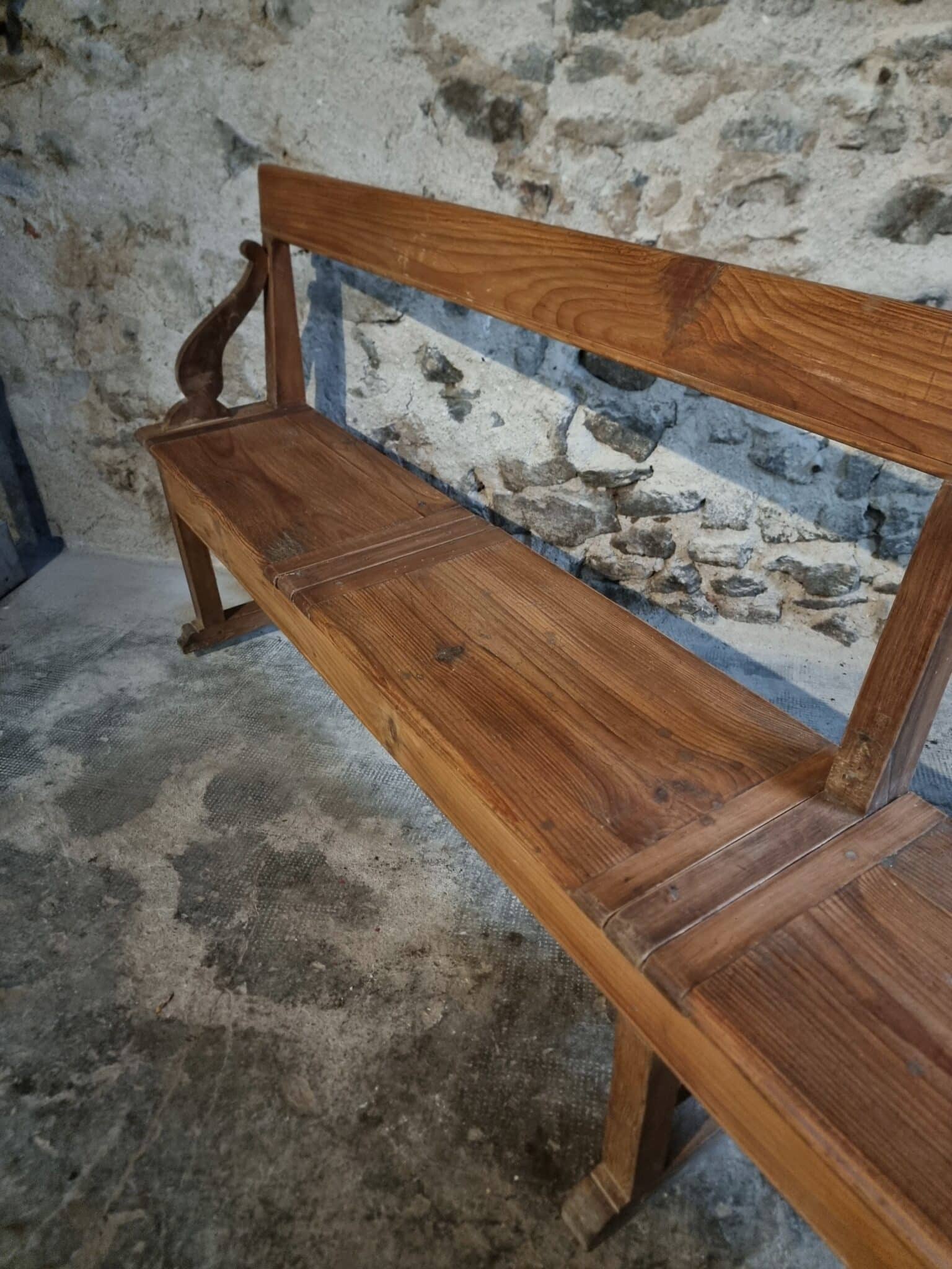 Antique Monastery Bench XXL – Long Pine Storage Bench with Oak Frame, c. 1900–1920 (11)