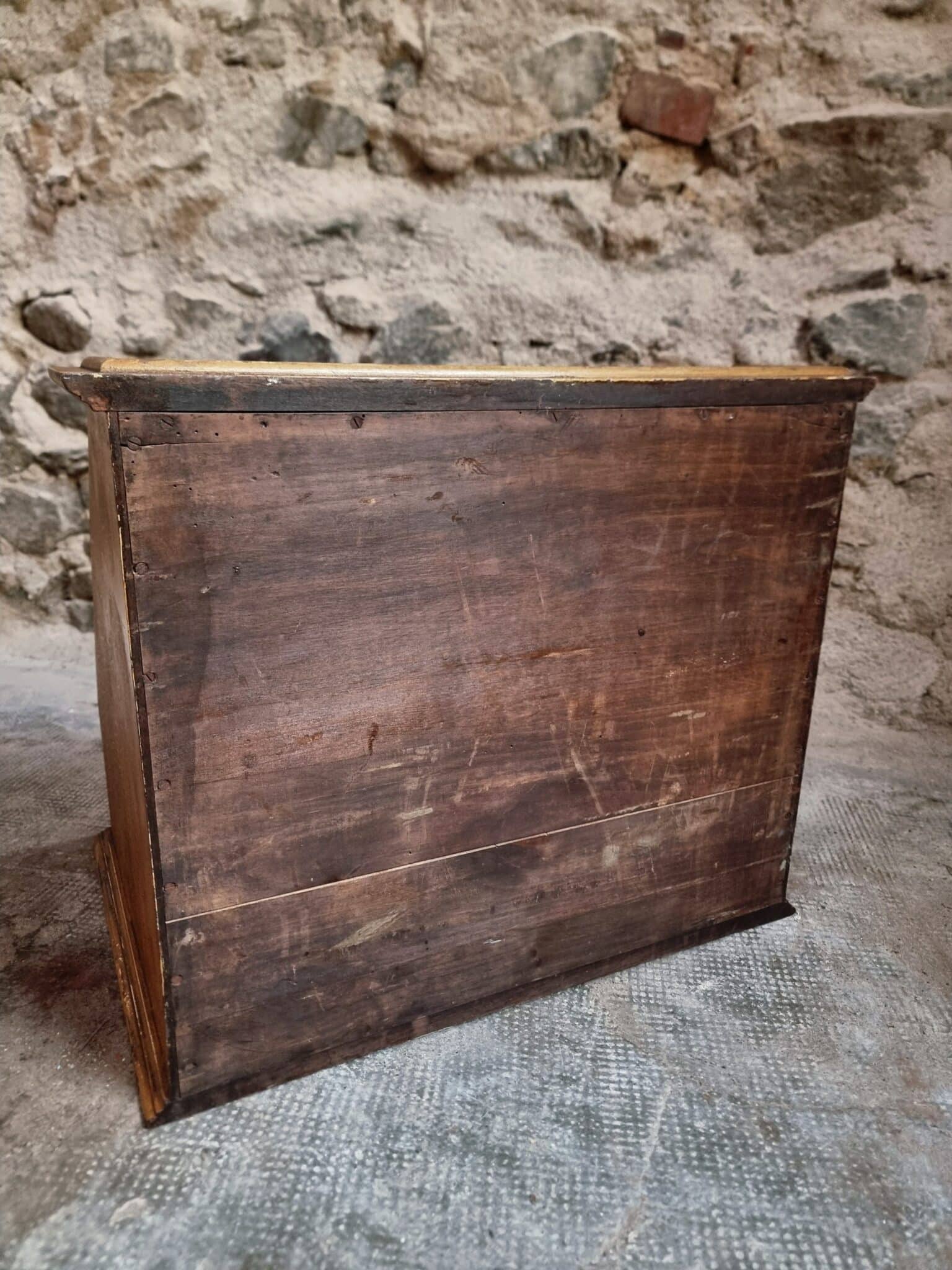 Antique Optician Table Display Cabinet – Walnut Roll Top Vitrine (13)