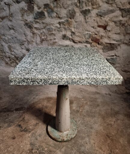 Industrial Garden Bistro Table with Terrazzo Top, France, Mid-20th Century (1)
