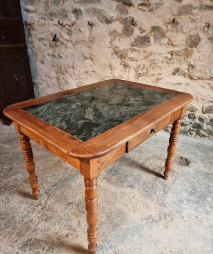 vintage french dining table marble top
