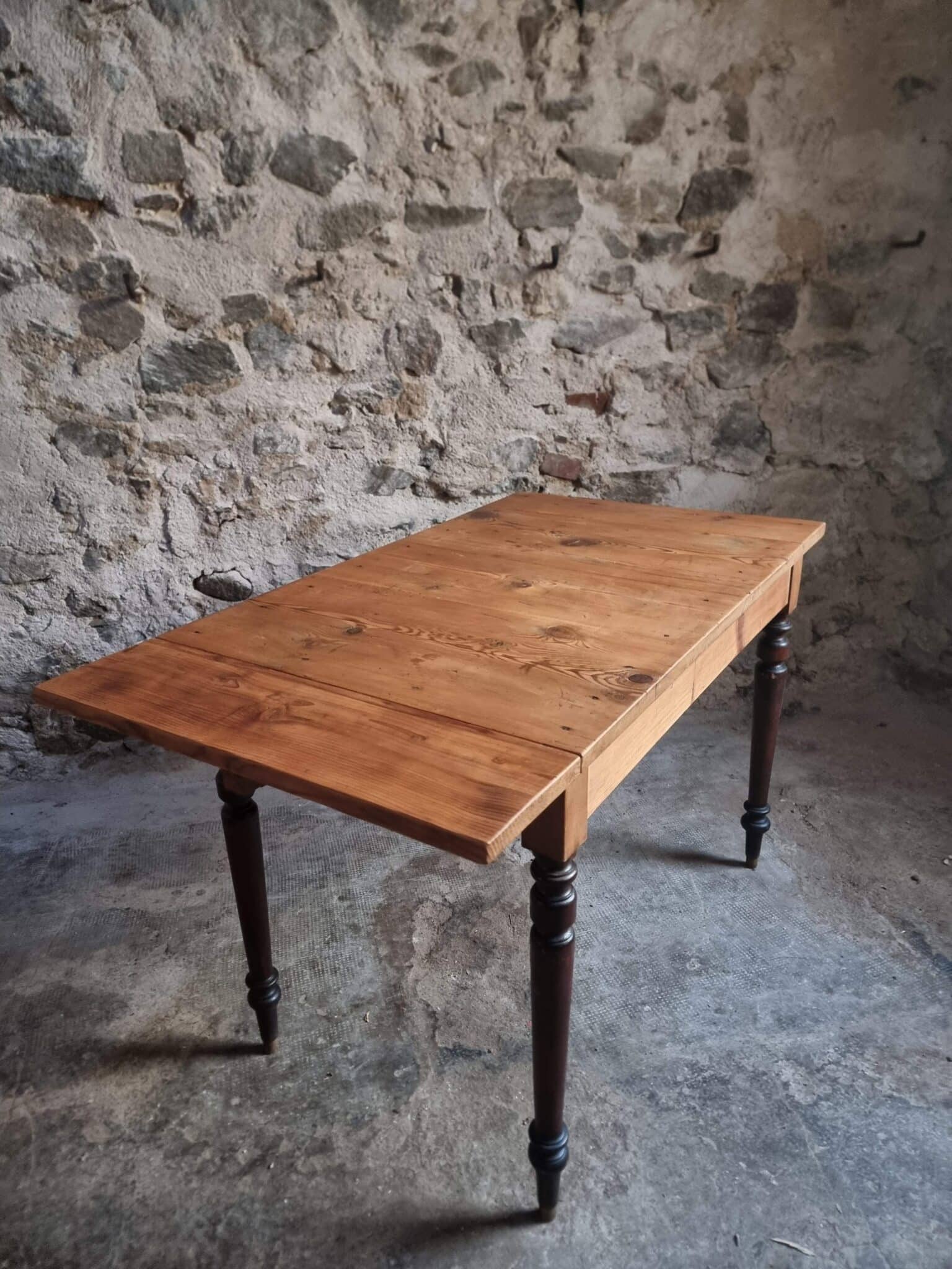 Vintage French Kitchen Writing Table, Extendable, 1930s (10)