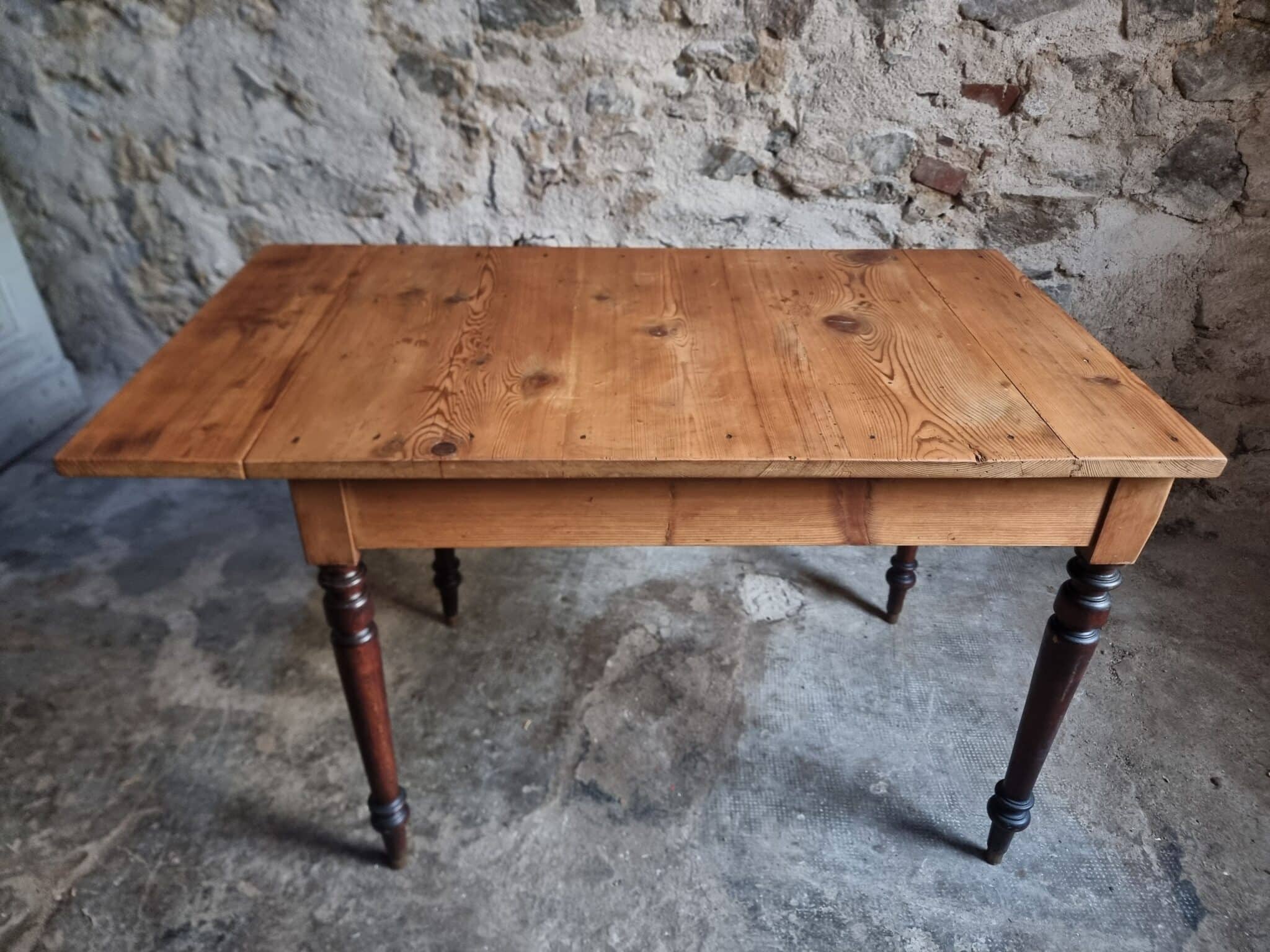 Vintage French Kitchen Writing Table, Extendable, 1930s (11)