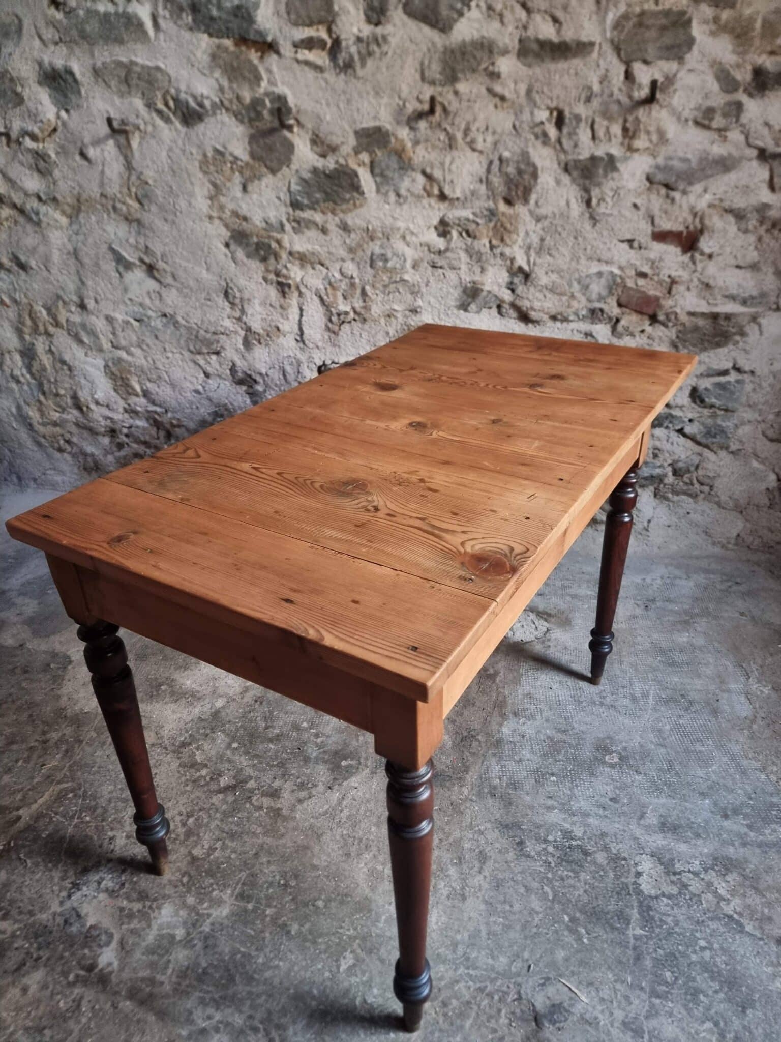Vintage French Kitchen Writing Table, Extendable, 1930s (12)