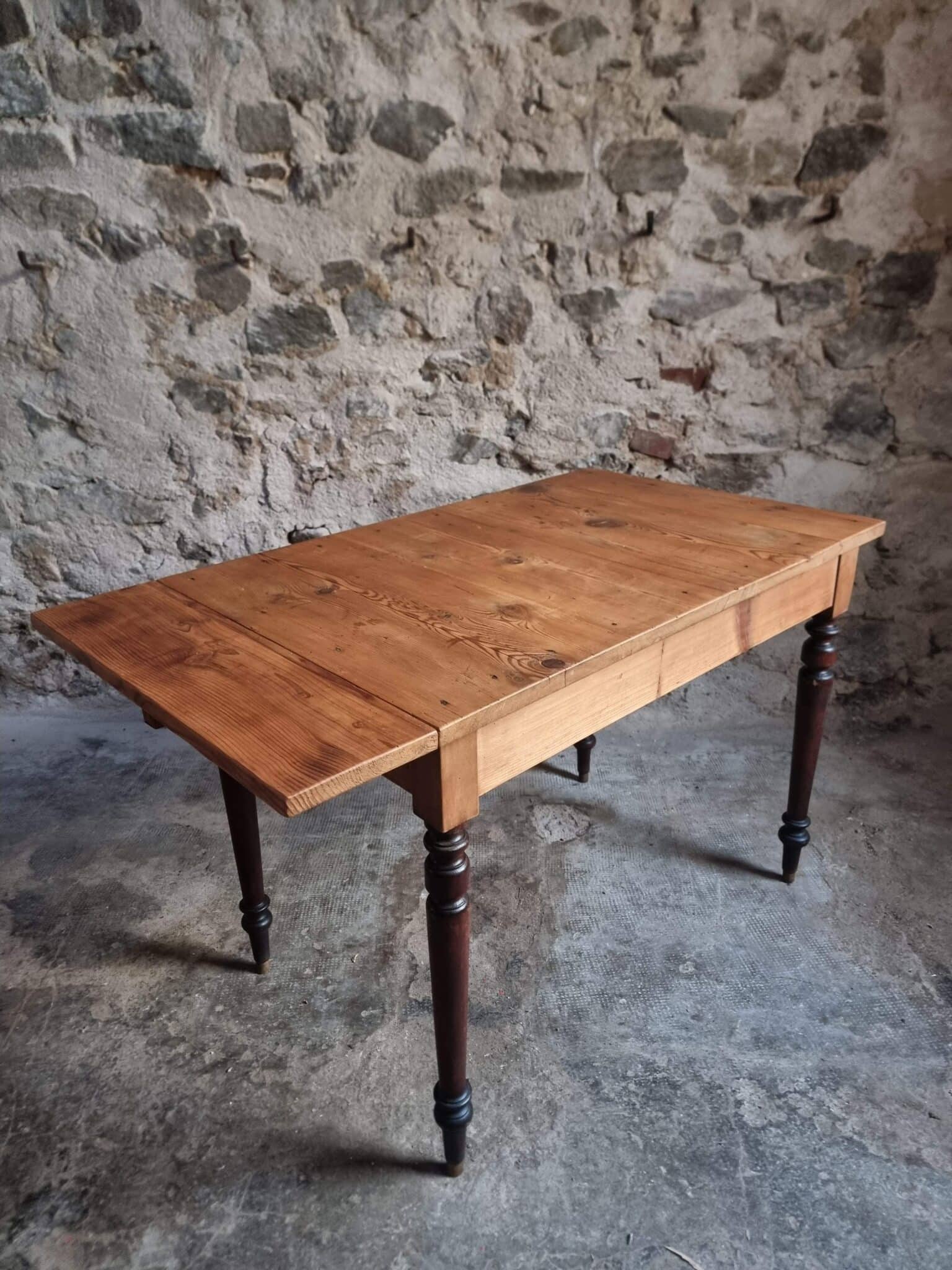 Vintage French Kitchen Writing Table, Extendable, 1930s (9)