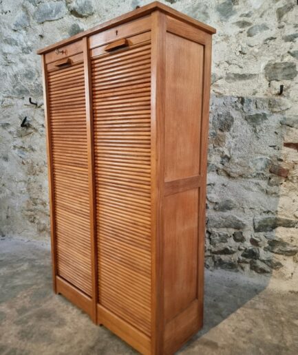 wooden roll top cupboard