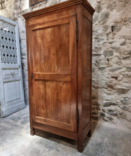 Antique French Cherrywood Bonnetière Linen Cabinet (1)
