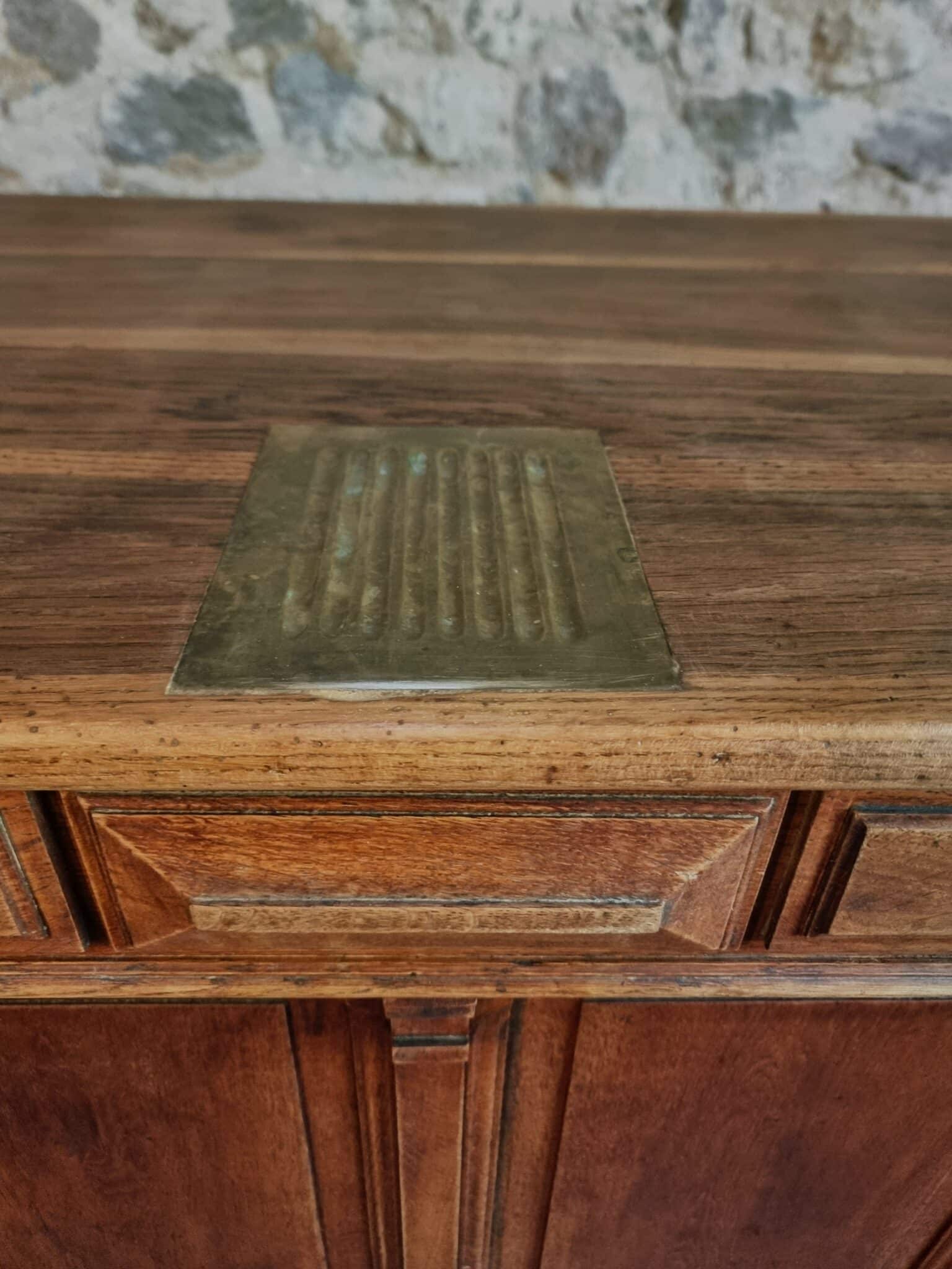 Antique French Oak Shop Counter Kitchen Island on Castors, c. 1880–1900 (13)