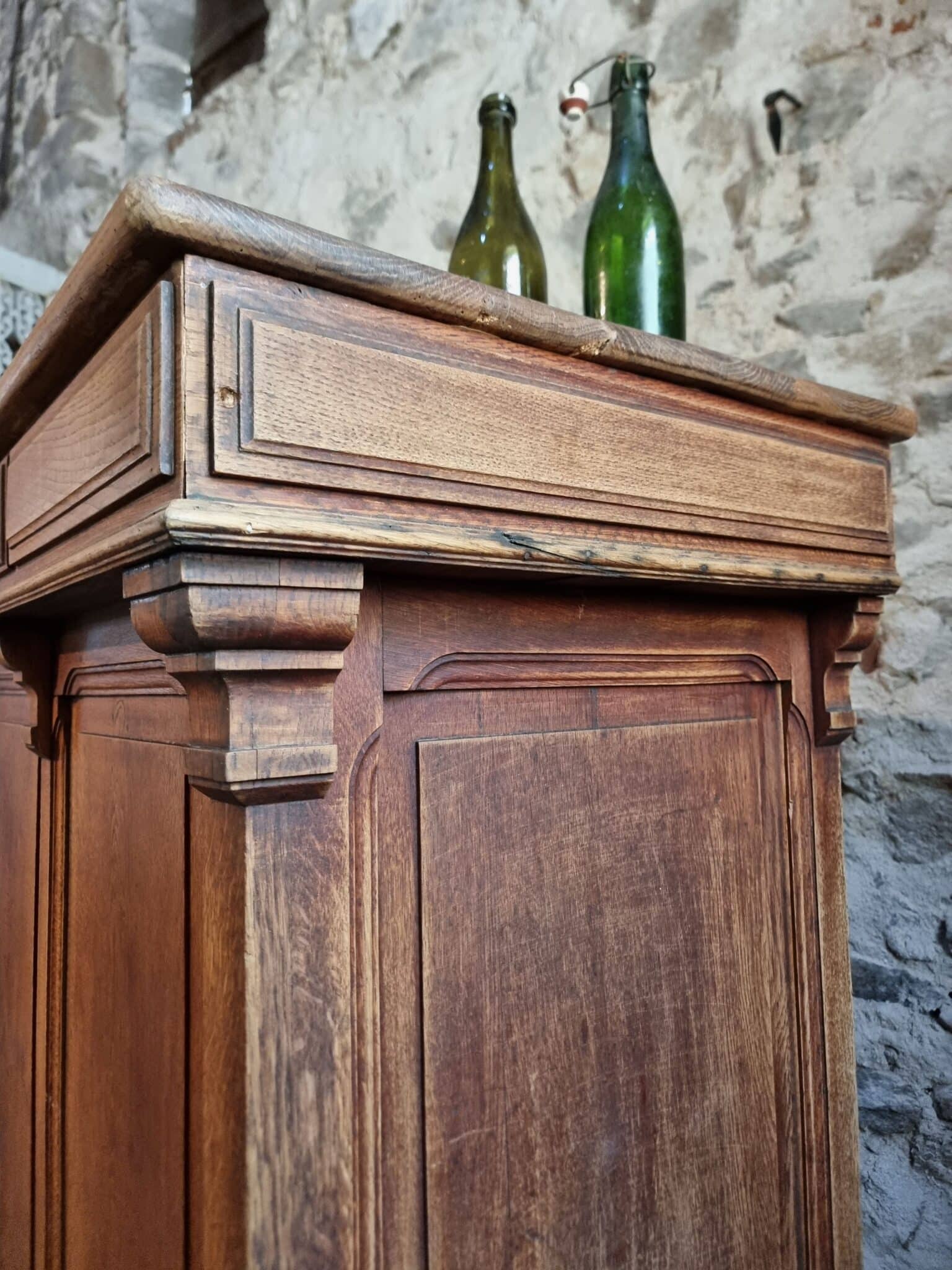 Antique French Oak Shop Counter Kitchen Island on Castors, c. 1880–1900 (3)