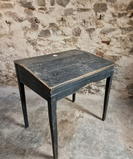 Antique French School Desk, Black Writing Desk, Lift Top Desk, circa 1900 (1)