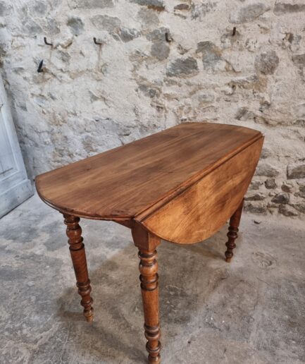 Antique French Walnut Drop-Leaf Dining Table (1)