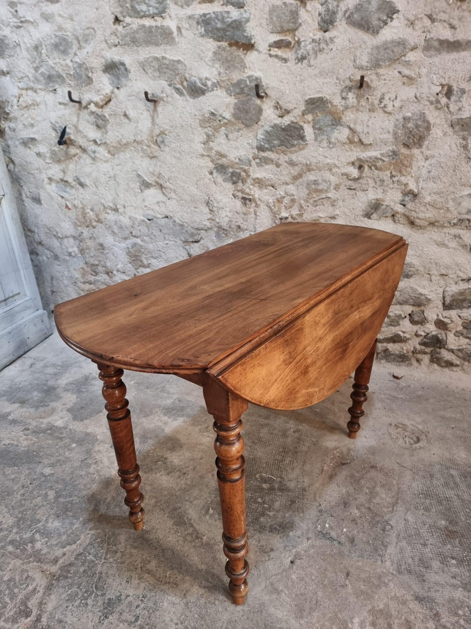 Antique French Walnut Drop-Leaf Dining Table (1) Antique French Walnut Drop-Leaf Dining Table (1)