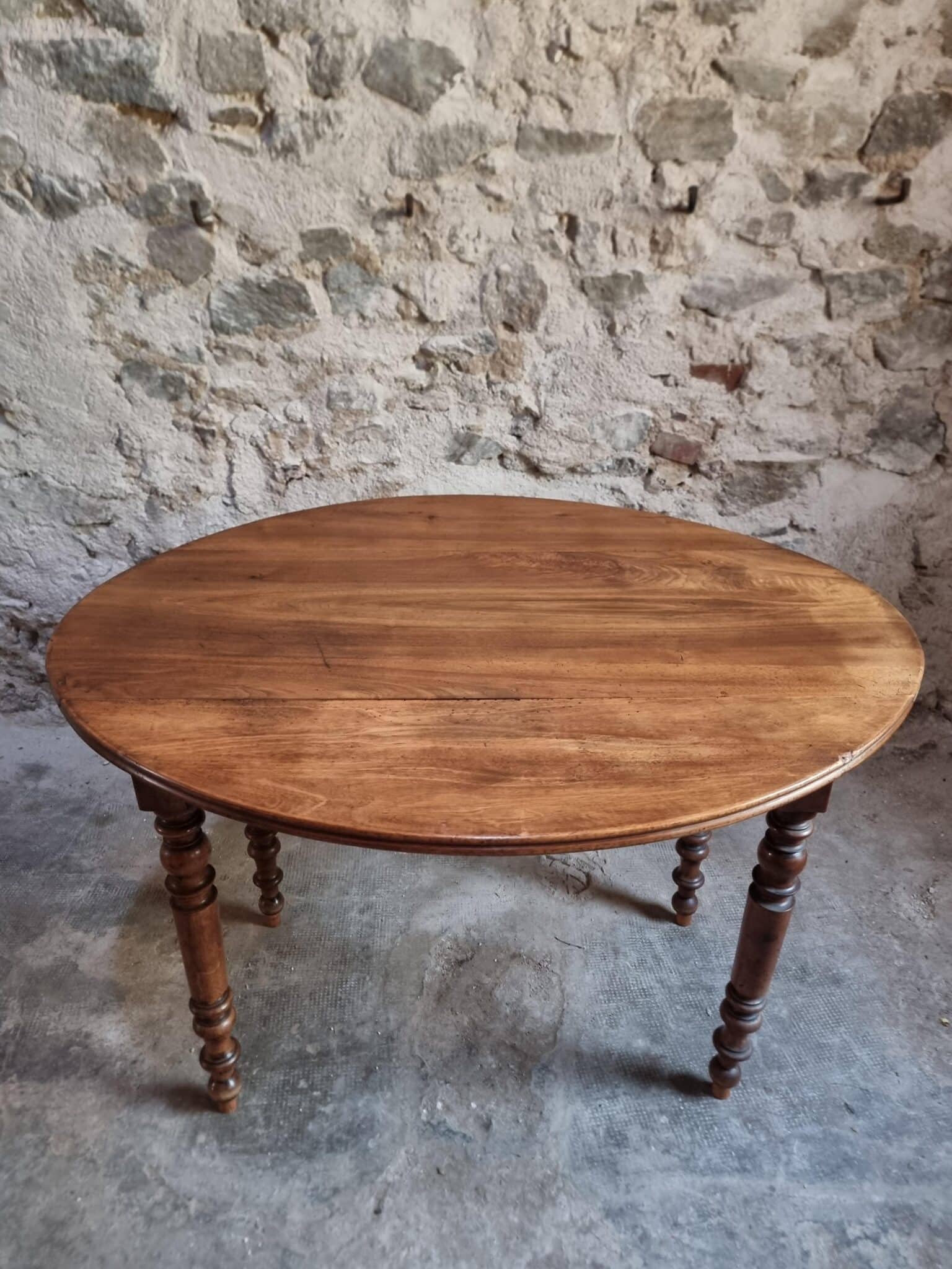 Antique French Walnut Drop-Leaf Dining Table (12)