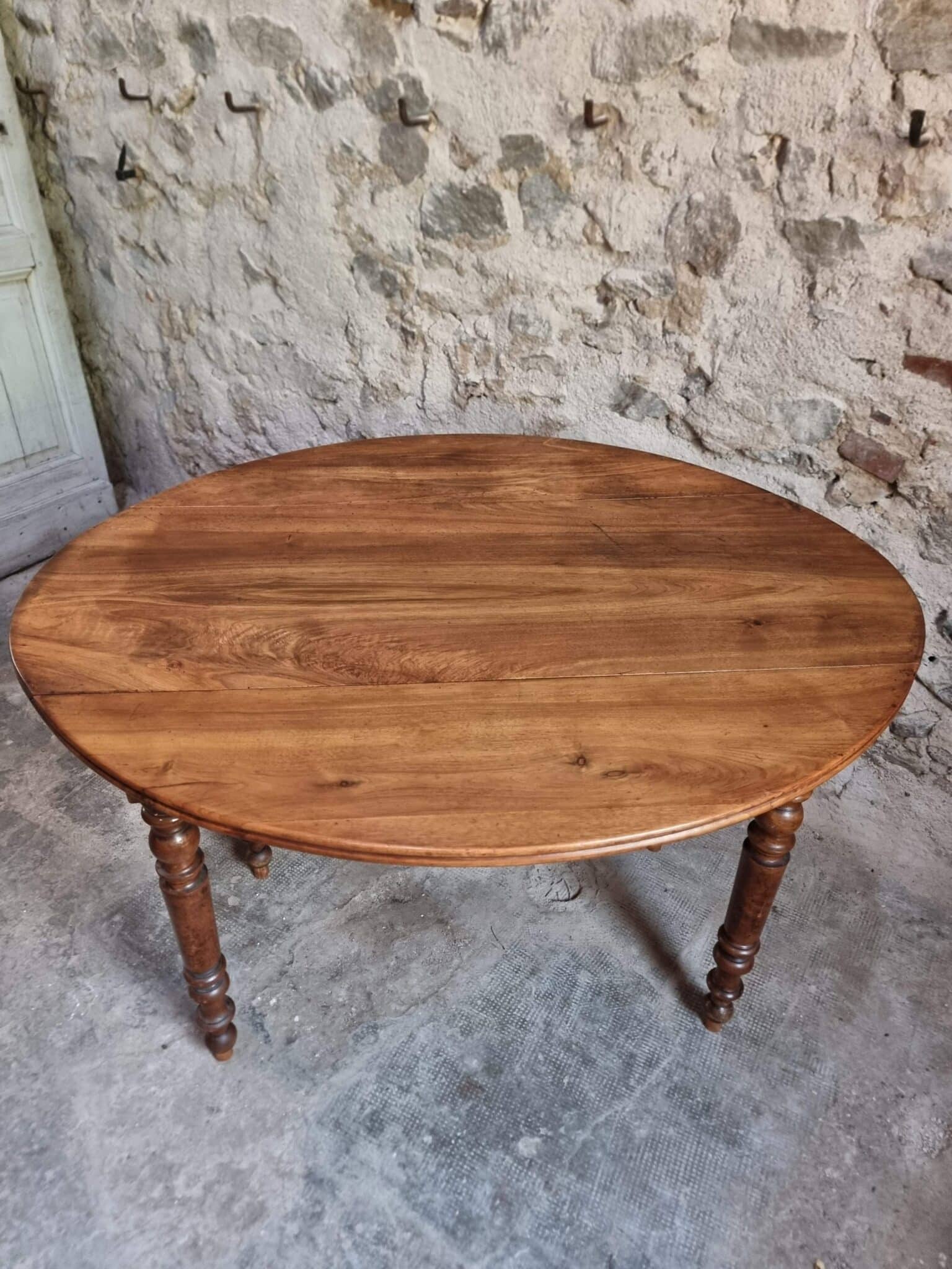 Antique French Walnut Drop-Leaf Dining Table (15)