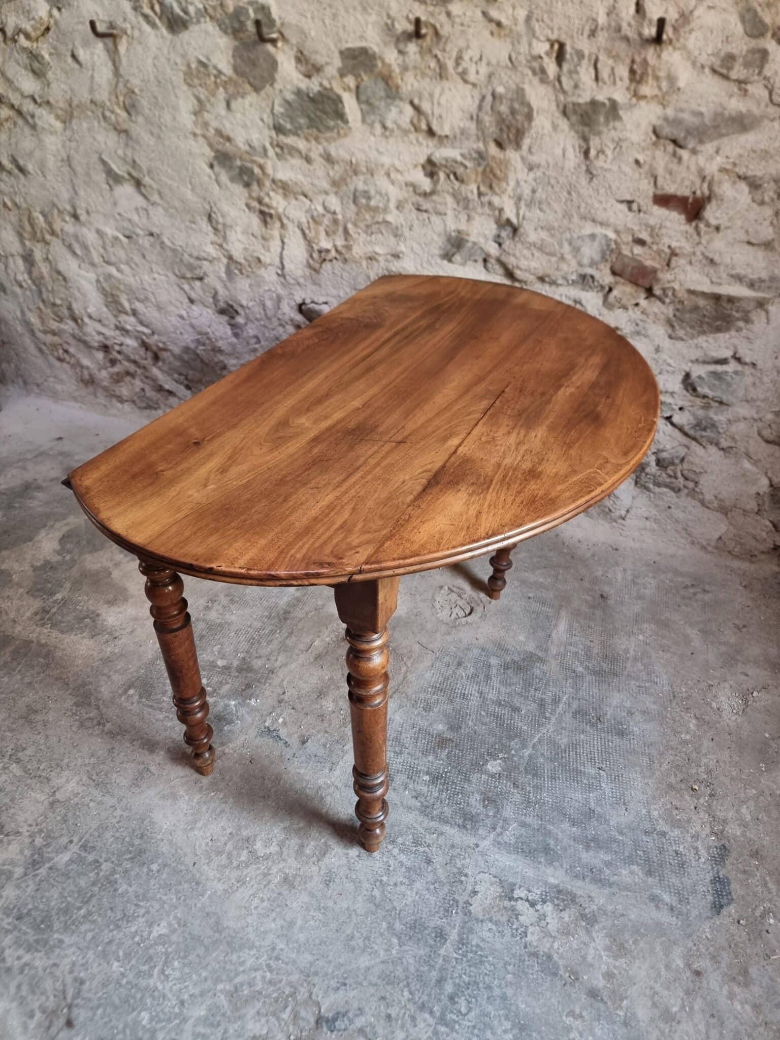 Antique French Walnut Drop-Leaf Dining Table (6)