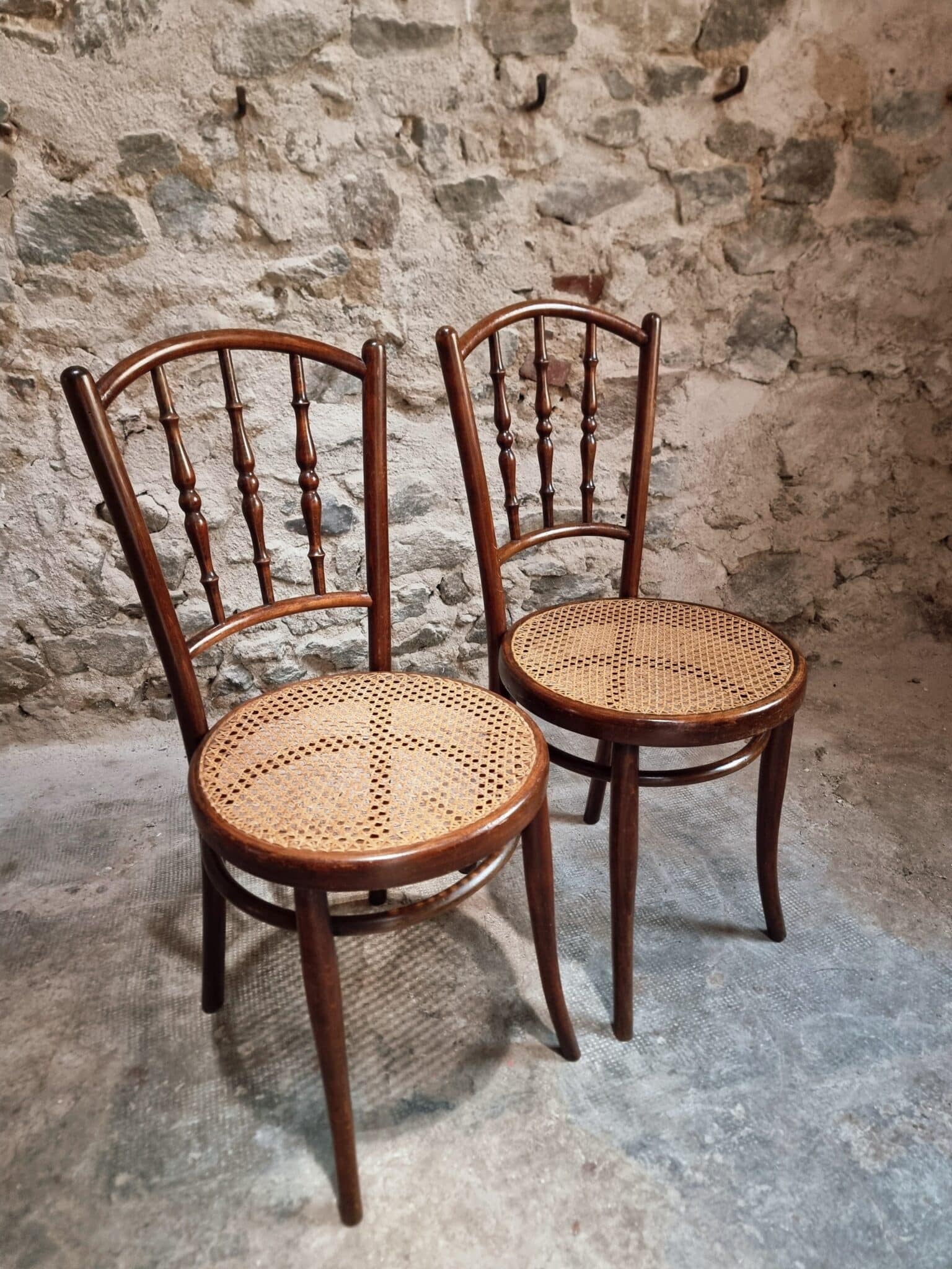Antique Jacob & Josef Kohn Vienna Chairs, Set of 2 Bentwood Cane Chairs, Austria circa 1900–1930 (13)