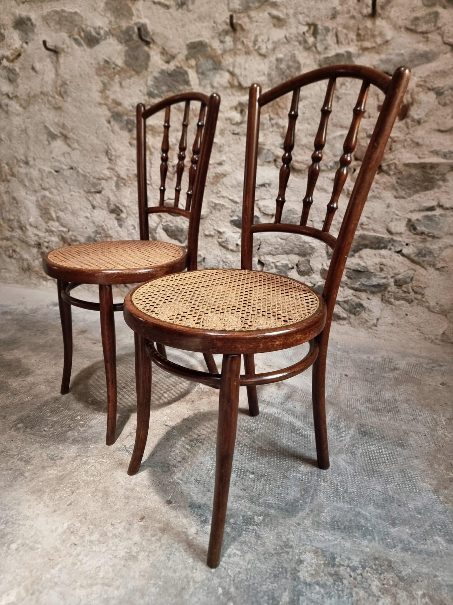 Antique Jacob & Josef Kohn Vienna Chairs, Set of 2 Bentwood Cane Chairs, Austria circa 1900–1930 (17)