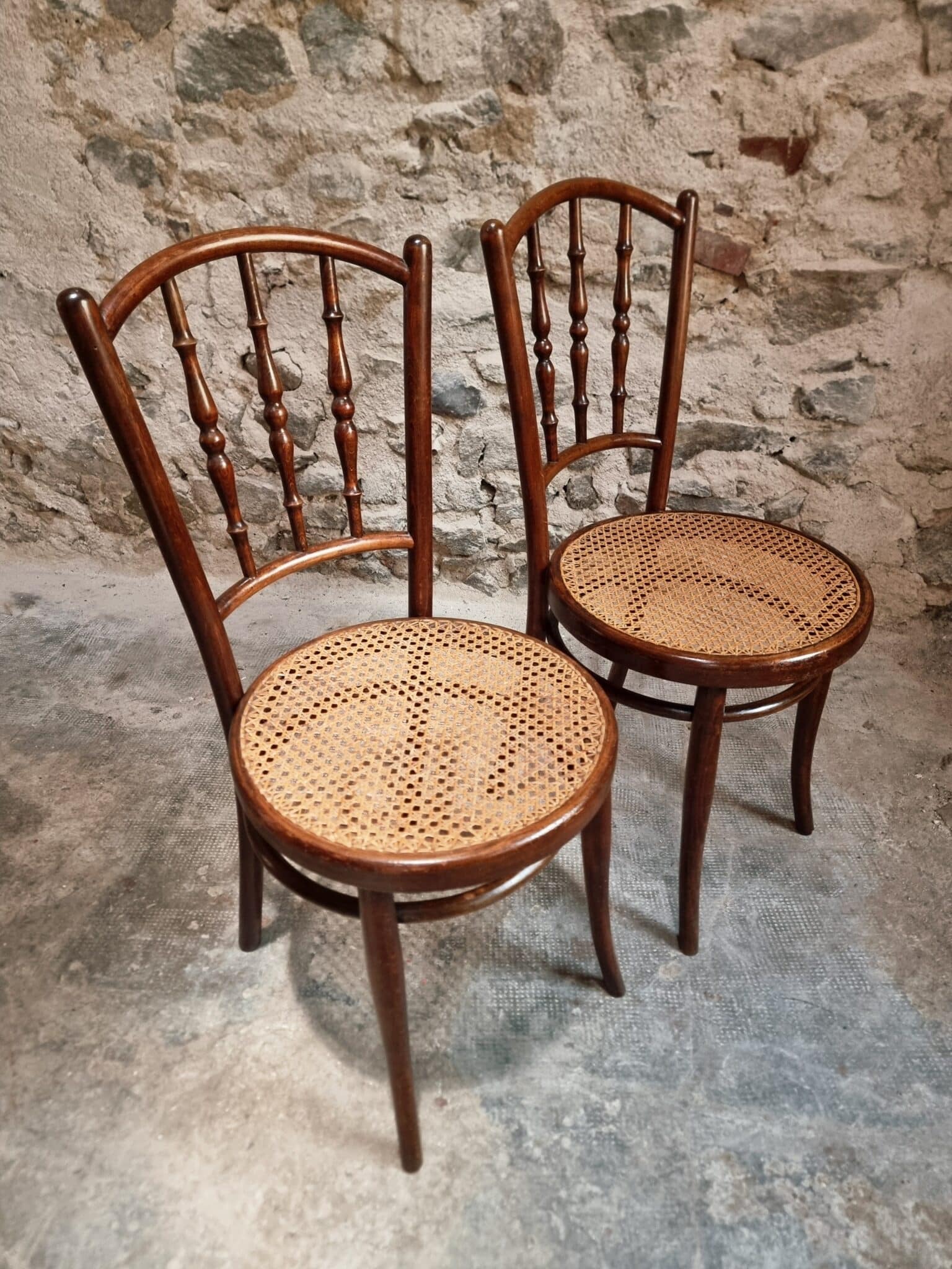 Antique Jacob & Josef Kohn Vienna Chairs, Set of 2 Bentwood Cane Chairs, Austria circa 1900–1930 (18)