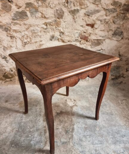 Antique Oak Side Table, 18th Century Provincial Writing Table, Louis XV Style (13)