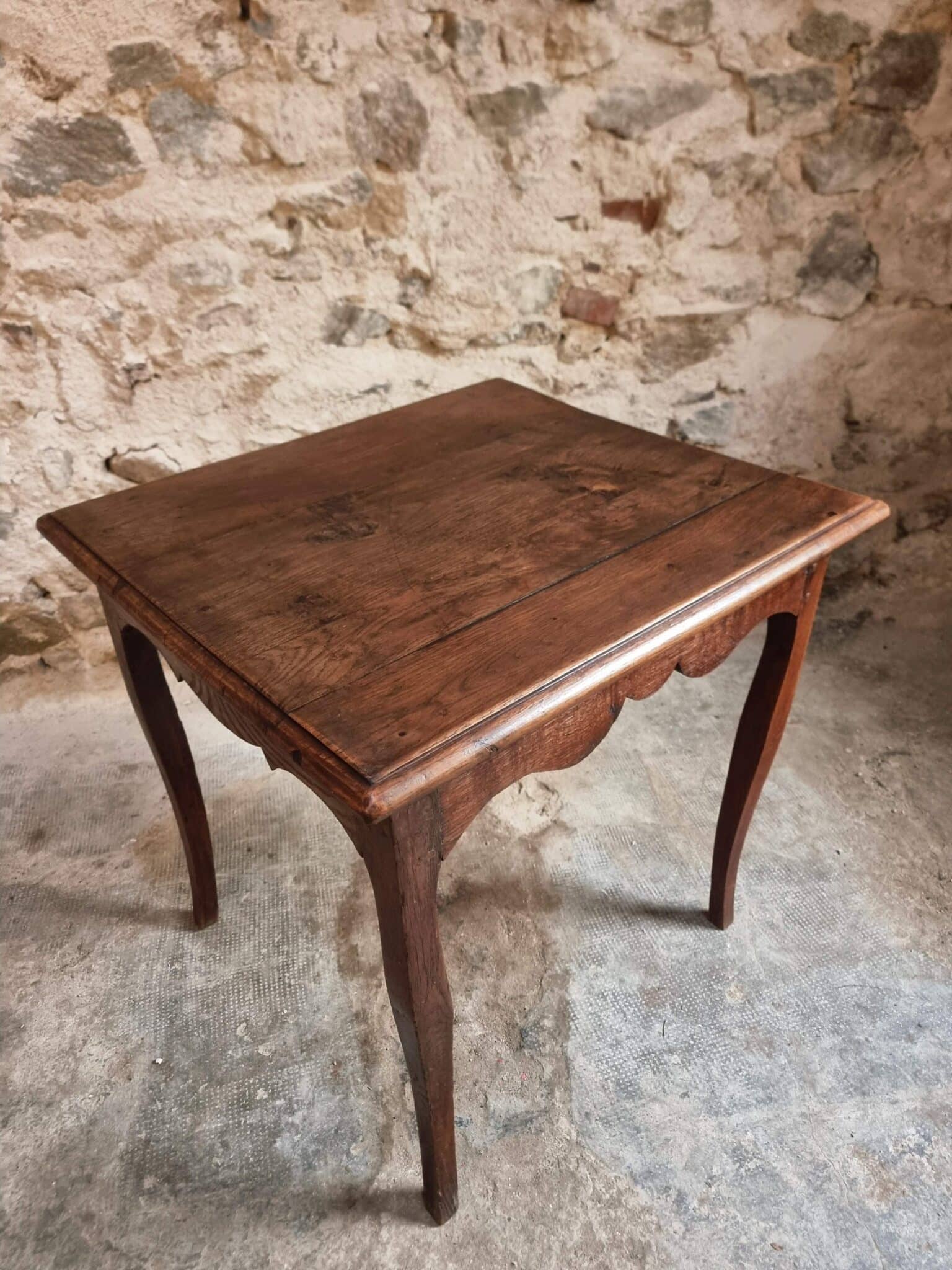 Antique Oak Side Table, 18th Century Provincial Writing Table, Louis XV Style (2)