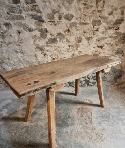 Old Primitive Oak Work Table Dining Table, Hungary, c. 1900–1930 (1)