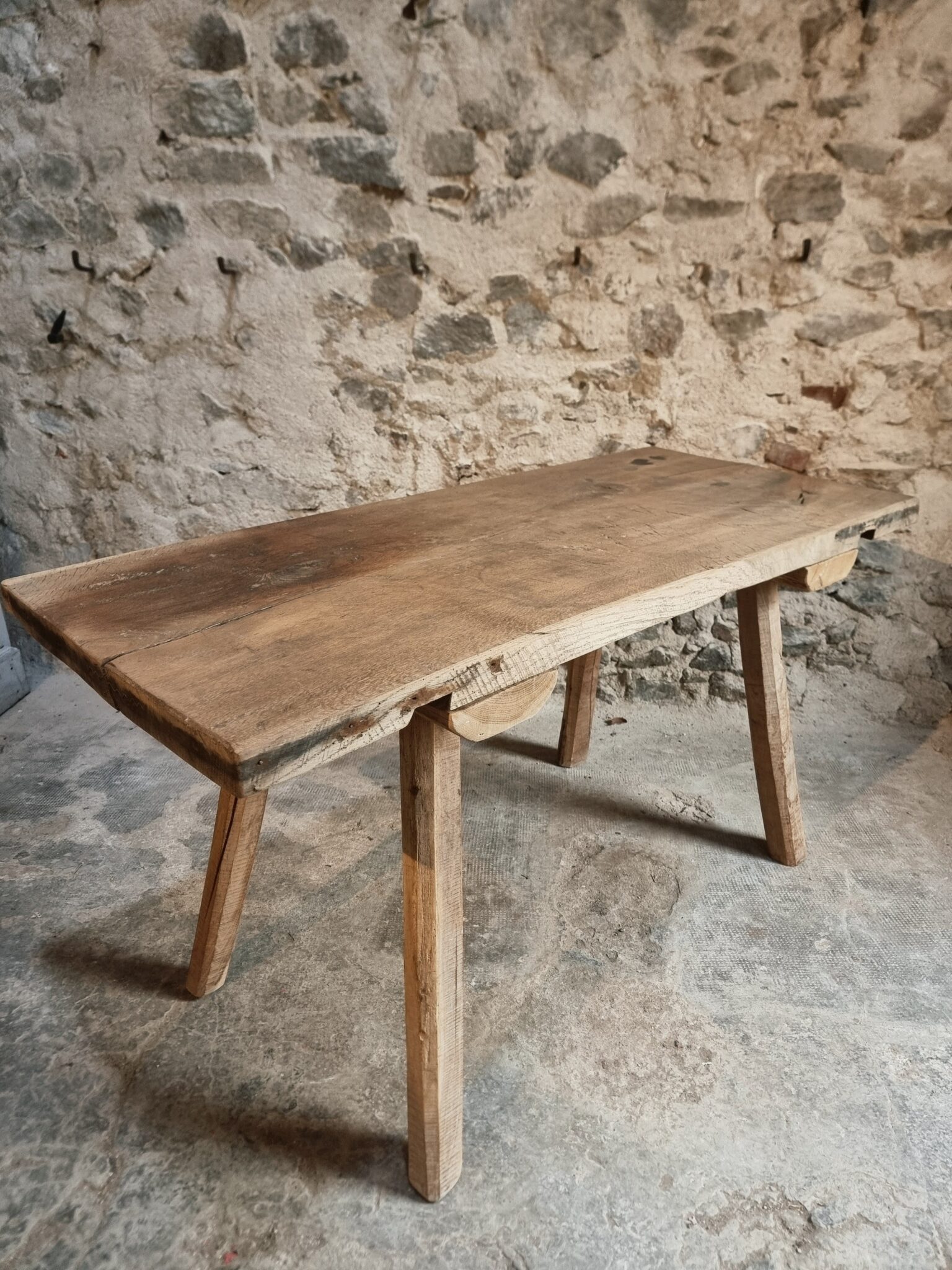 Old Primitive Oak Work Table Dining Table, Hungary, c. 1900–1930 (12)