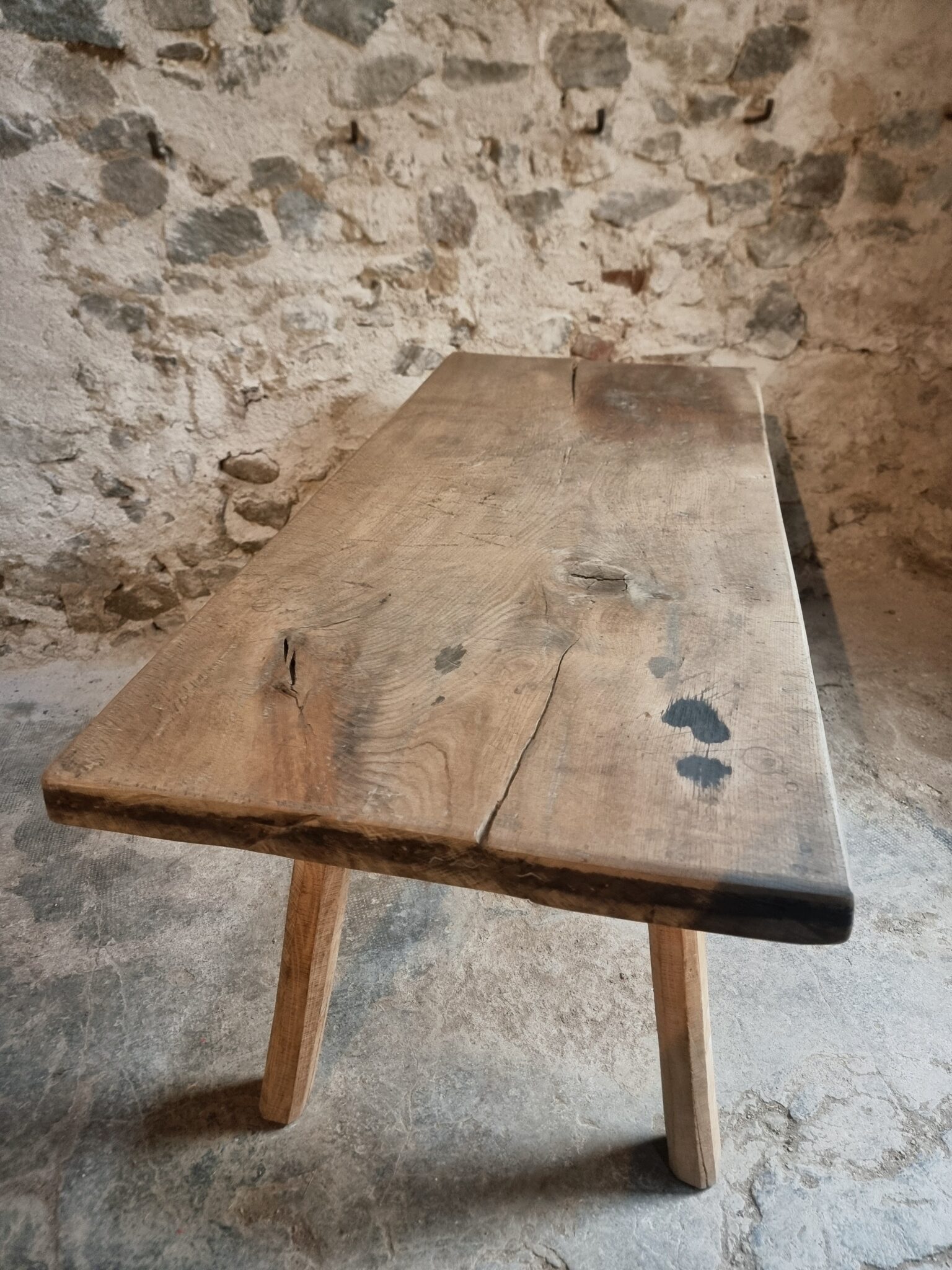 Old Primitive Oak Work Table Dining Table, Hungary, c. 1900–1930 (16)
