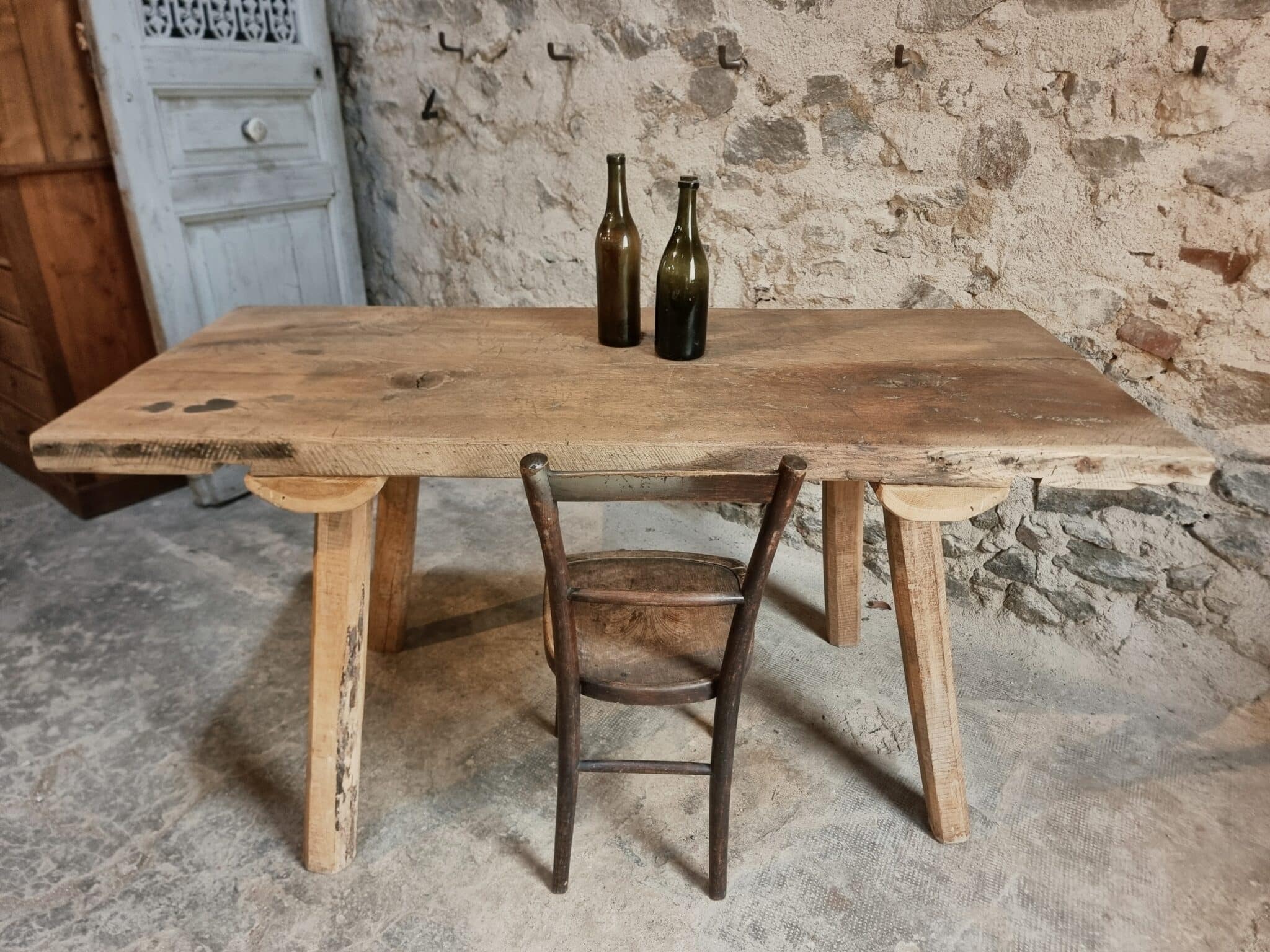 Old Primitive Oak Work Table Dining Table, Hungary, c. 1900–1930 (3)