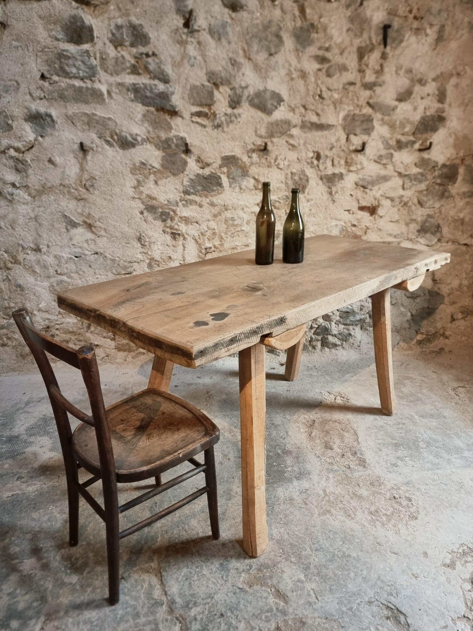 Old Primitive Oak Work Table Dining Table, Hungary, c. 1900–1930 (4)