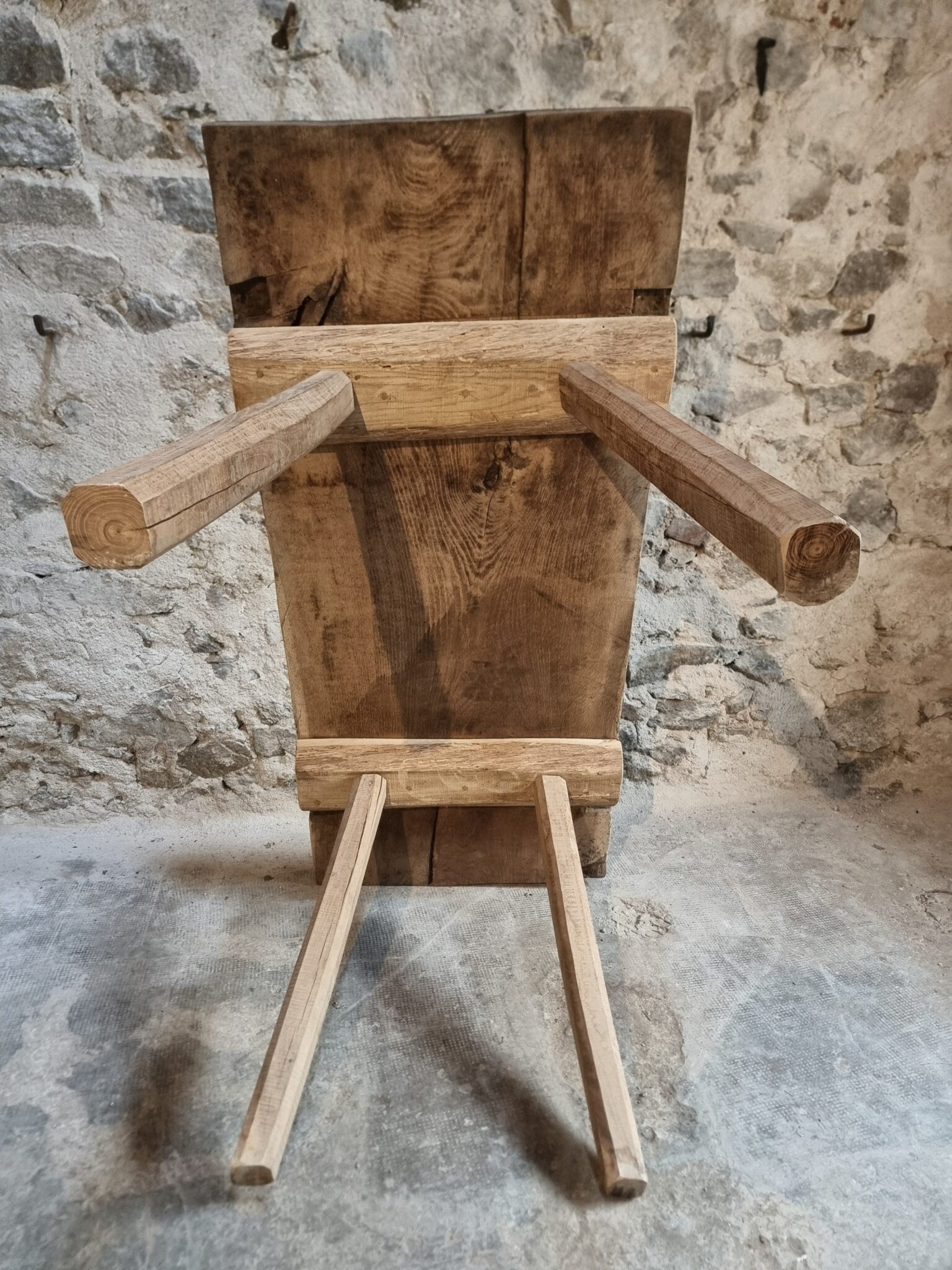 Old Primitive Oak Work Table Dining Table, Hungary, c. 1900–1930 (5)