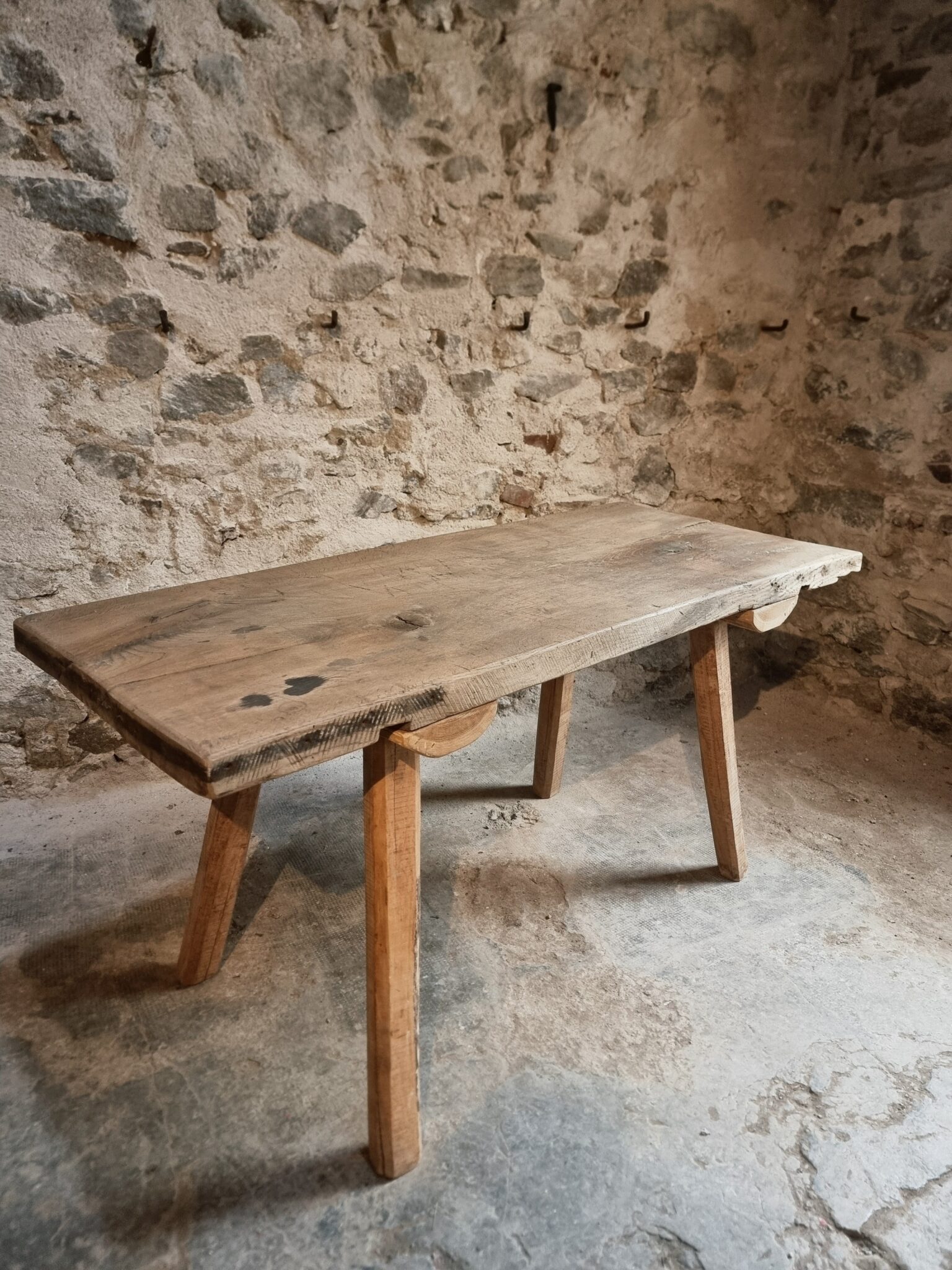 Old Primitive Oak Work Table Dining Table, Hungary, c. 1900–1930 (6)