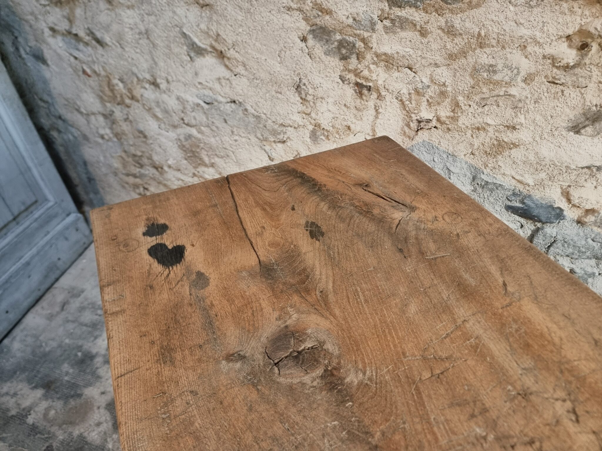 Old Primitive Oak Work Table Dining Table, Hungary, c. 1900–1930 (9)