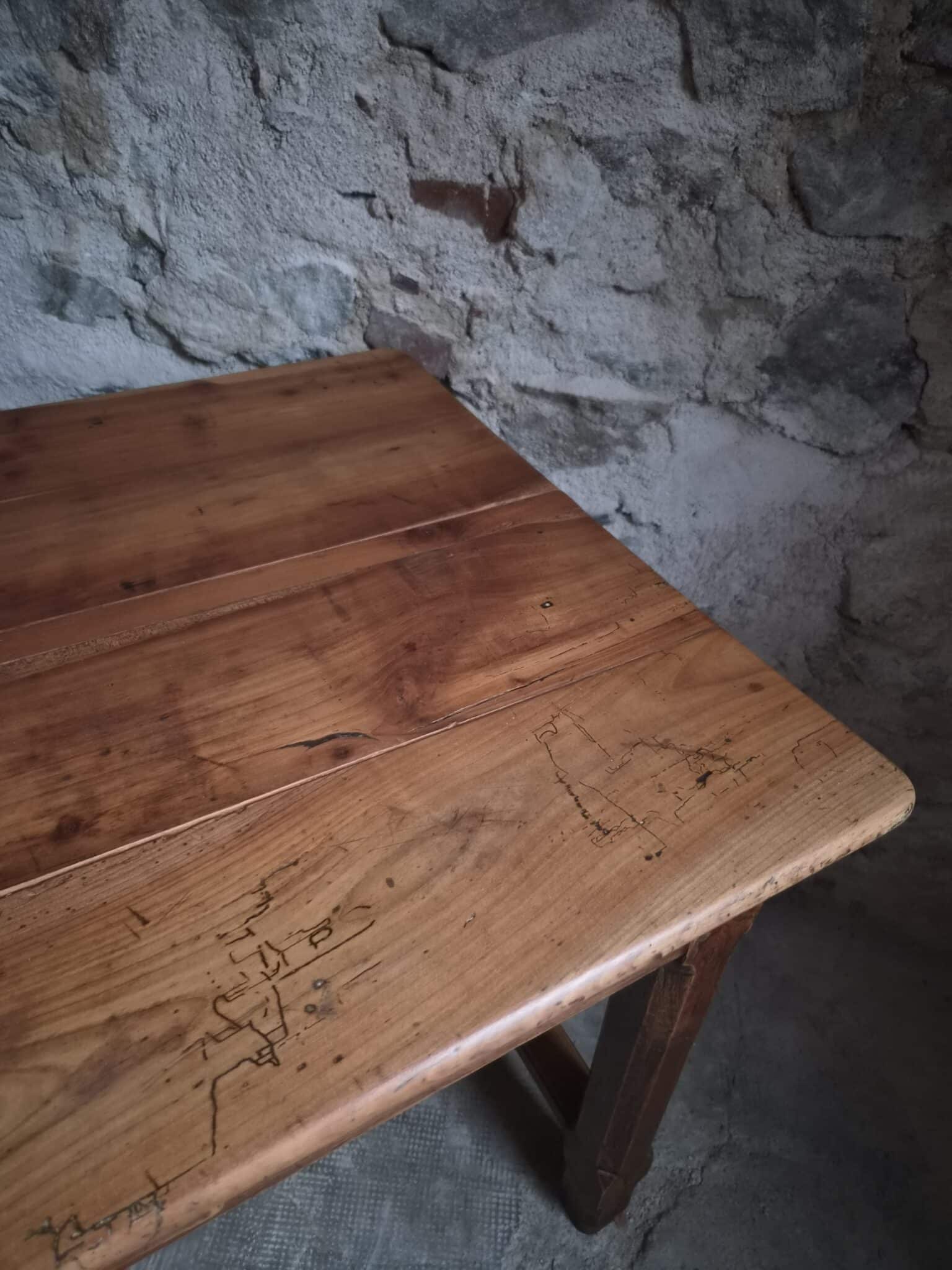 Antique French Cherry Farmhouse Table Auvergne Circa 1750–1800 (3)