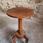Antique Louis XVI Plant Stand, Round Pedestal Table, Solid Walnut Guéridon, circa 1900 (1)