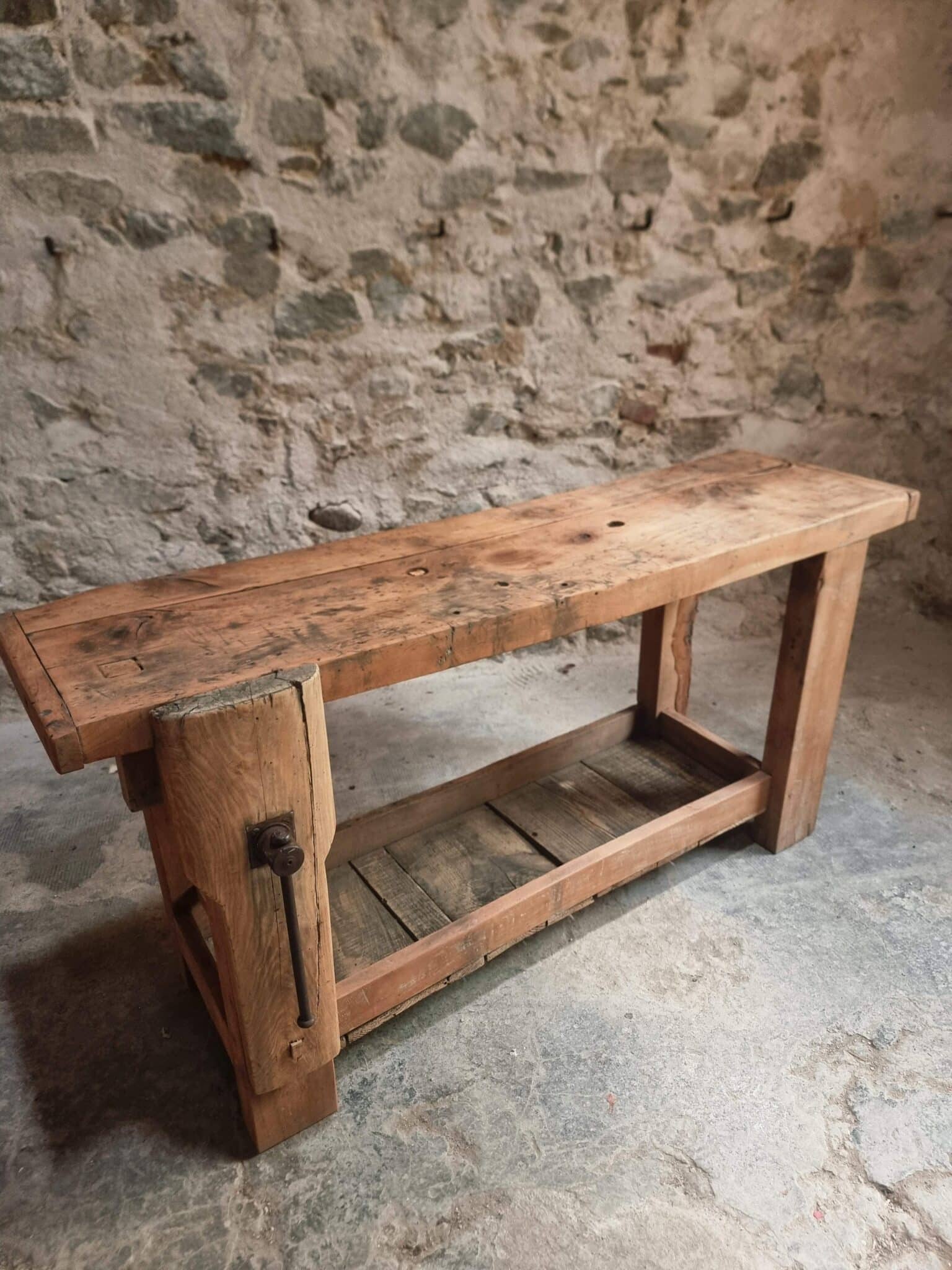 Antique Rustic Workbench, Carpenter's Bench, Console Table, Bathroom Vanity, c. 1900 (1) Antique Rustic Workbench, Carpenter's Bench, Console Table, Bathroom Vanity, c. 1900 (1)