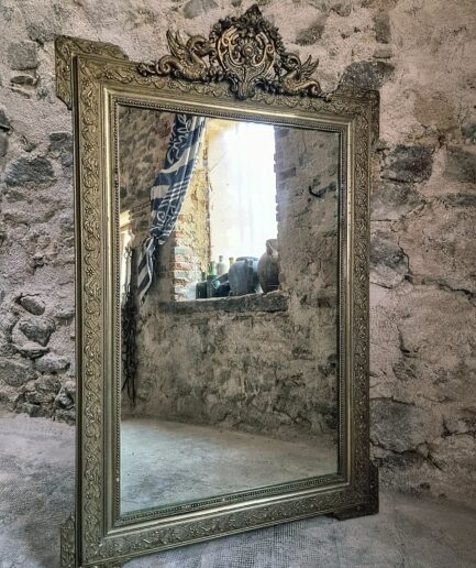 Large French Napoleon III Style Mirror with Composition Frame, circa 1880–1900 (1)