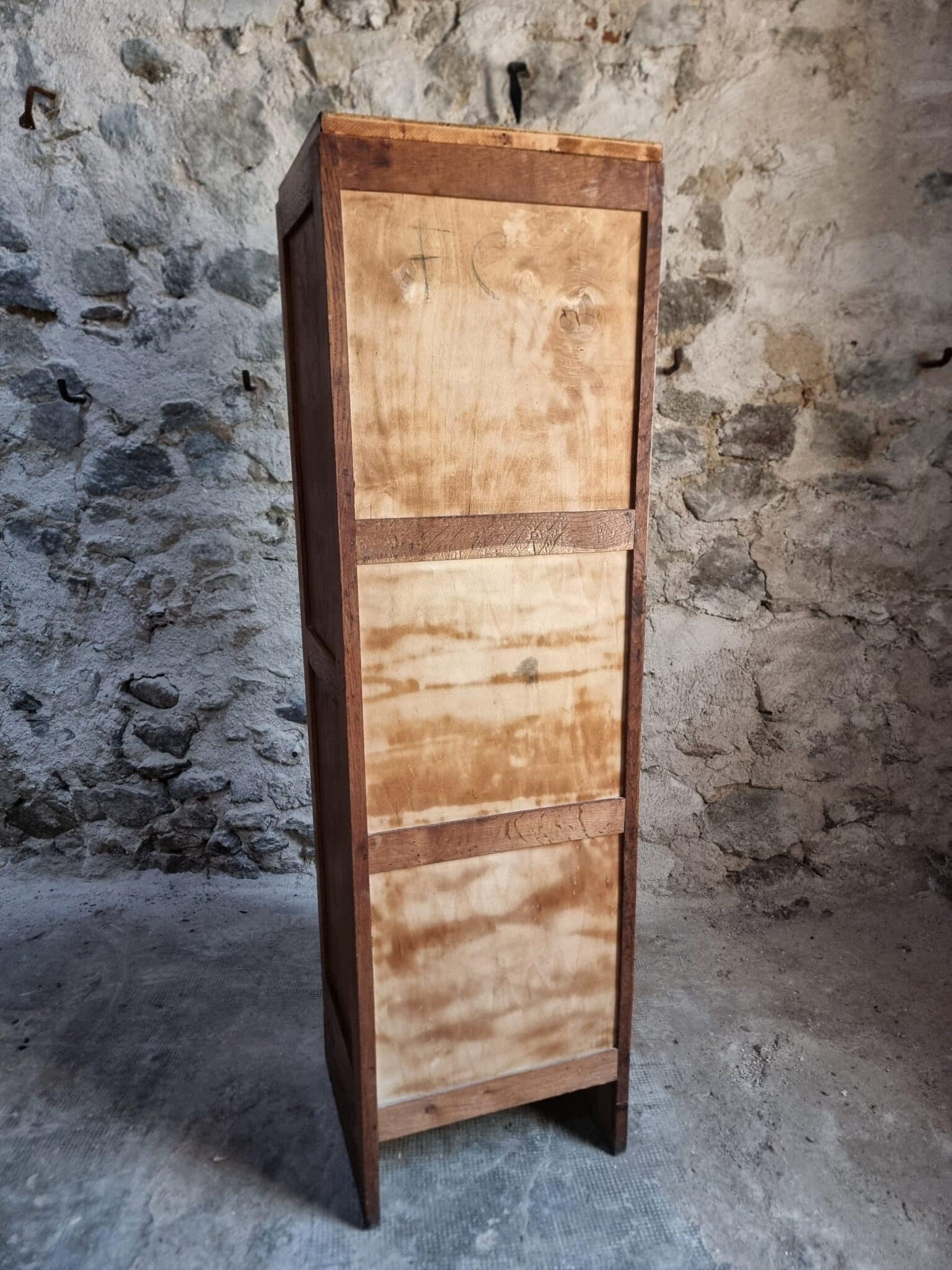 Vintage French Tambour Door Cabinet, 1960s (17)