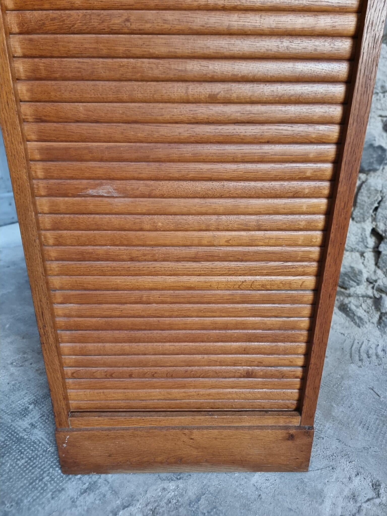 Vintage French Tambour Door Cabinet, 1960s (8)