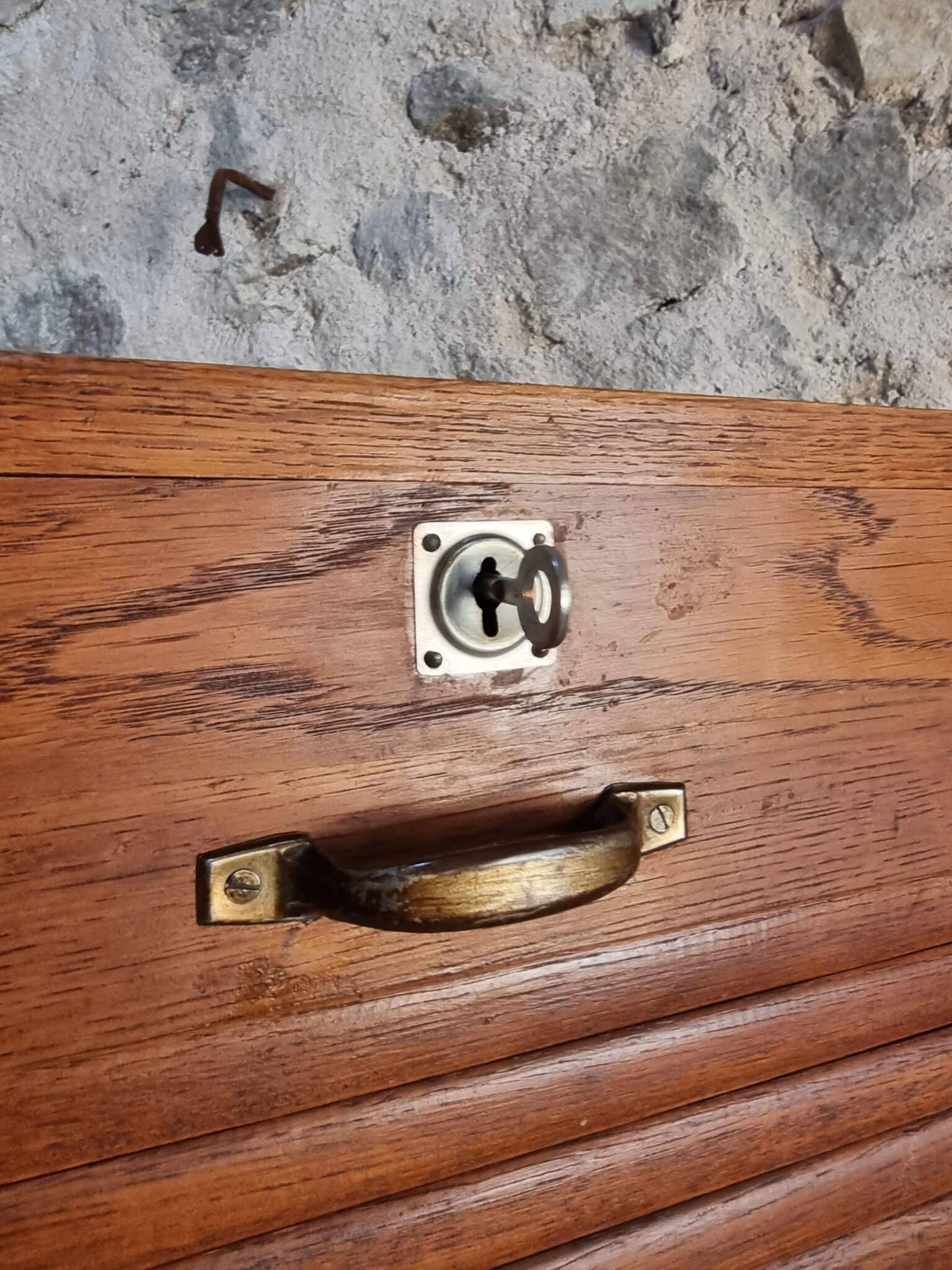 Vintage French Tambour Door Cabinet, 1960s (9)