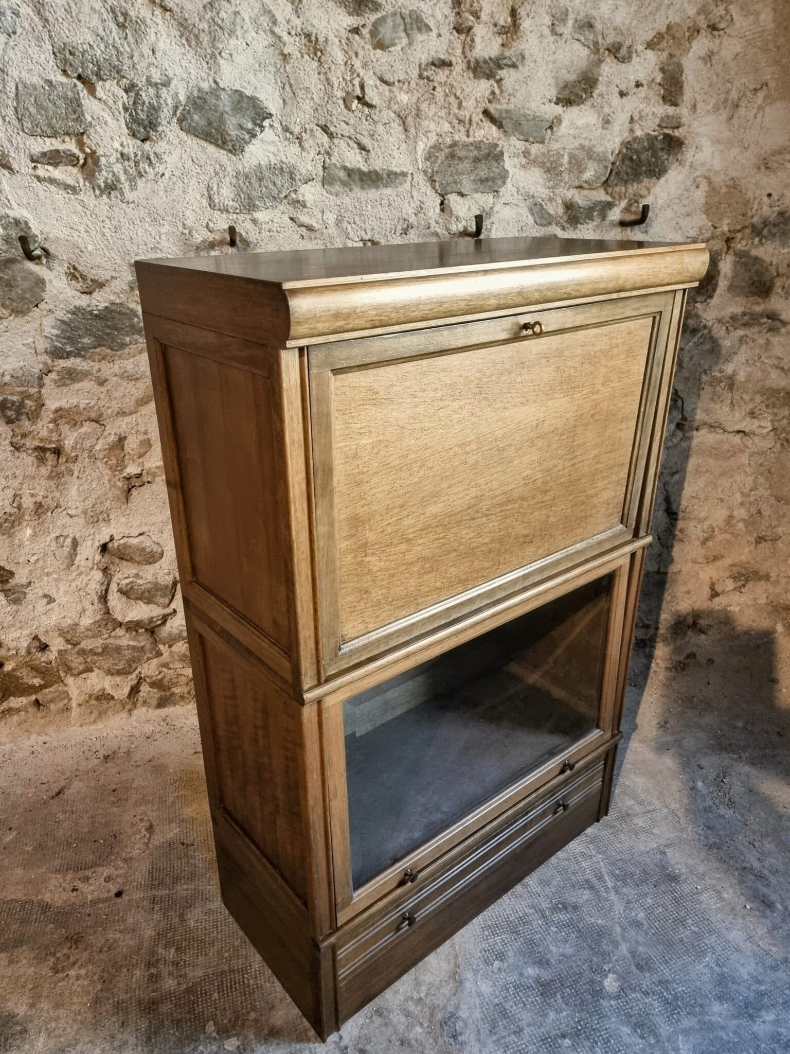 Vintage Globe Wernicke Style Drinks Cabinet, Modular Mahogany Bar Cabinet, 1960s Display Cabinet (18)