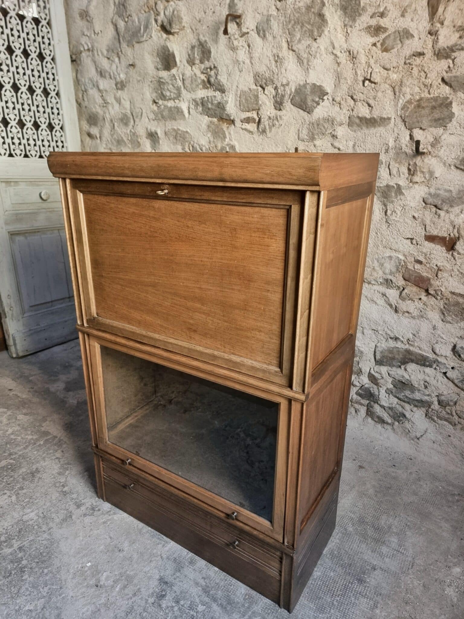 Vintage Globe Wernicke Style Drinks Cabinet, Modular Mahogany Bar Cabinet, 1960s Display Cabinet (2)