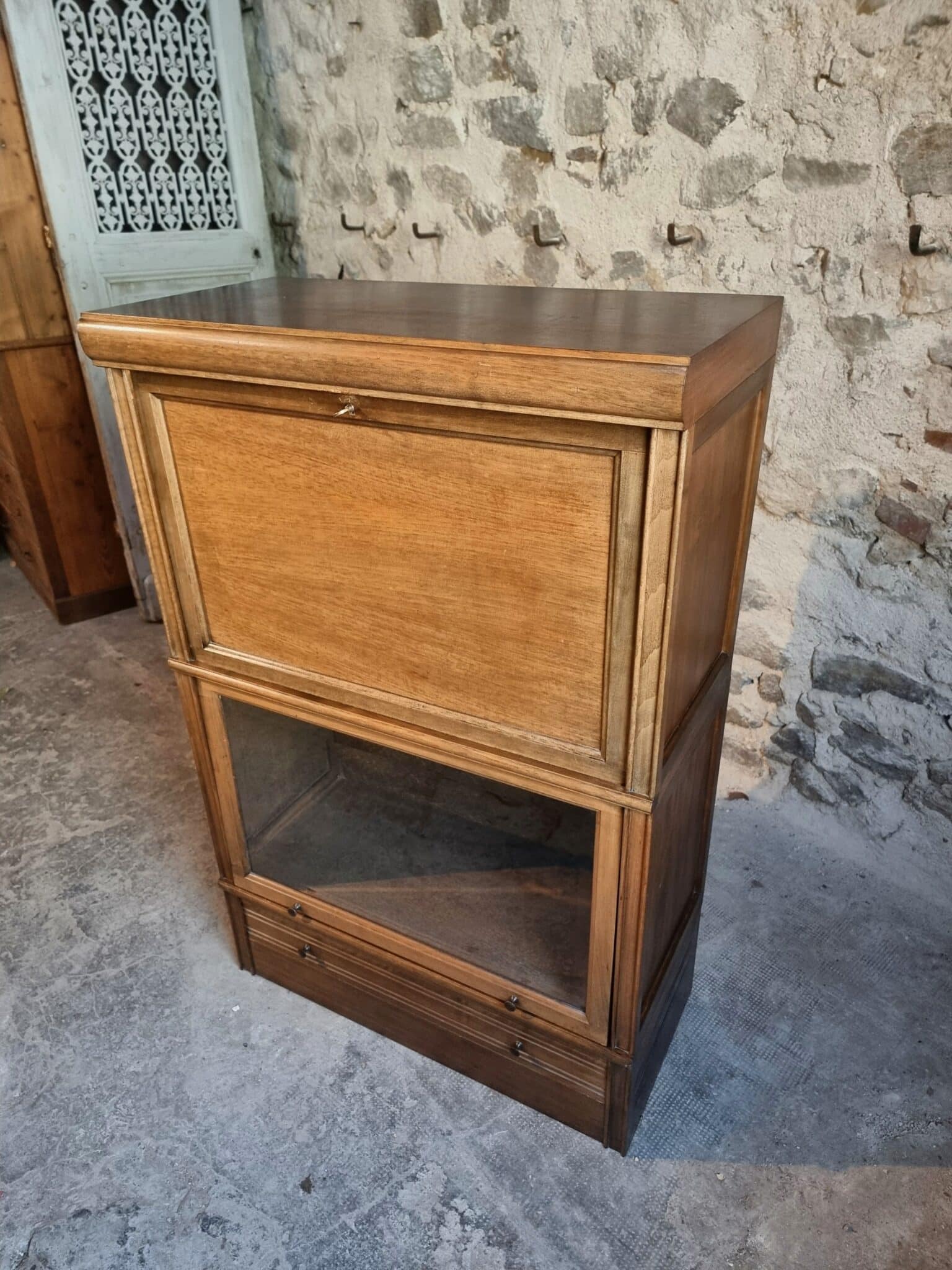 Vintage Globe Wernicke Style Drinks Cabinet, Modular Mahogany Bar Cabinet, 1960s Display Cabinet (4)