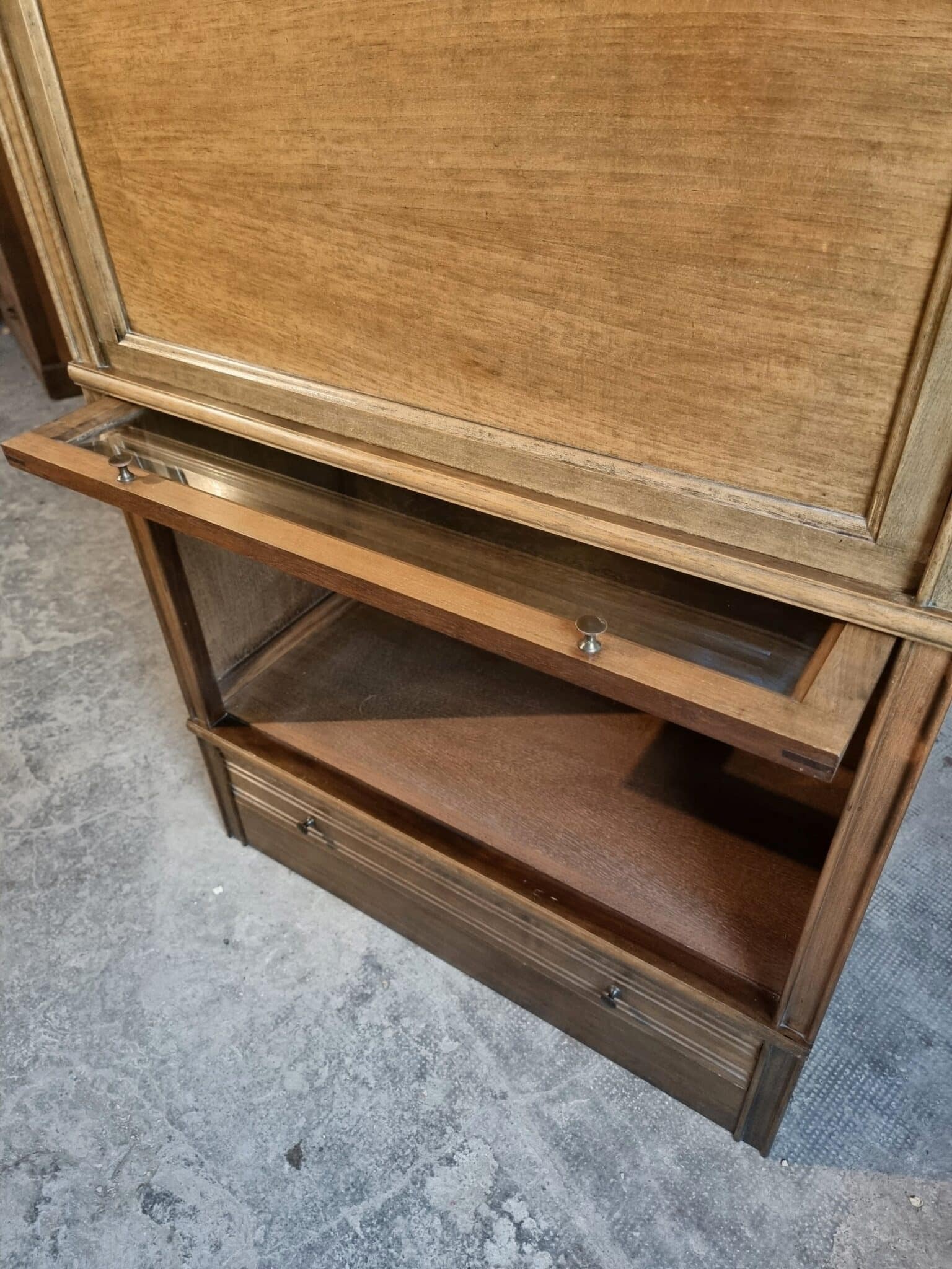 Vintage Globe Wernicke Style Drinks Cabinet, Modular Mahogany Bar Cabinet, 1960s Display Cabinet (9)