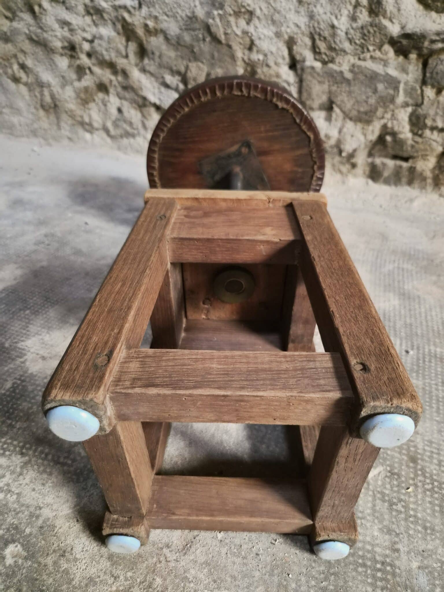 Antique French Adjustable Oak Workshop Stool Swivel Work Stool Industrial Stool Early 20th Century (16)