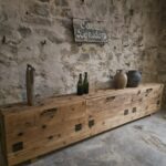 Antique French Industrial Pine Workshop Cabinet Storage Bench, c. 1880–1900 (1)