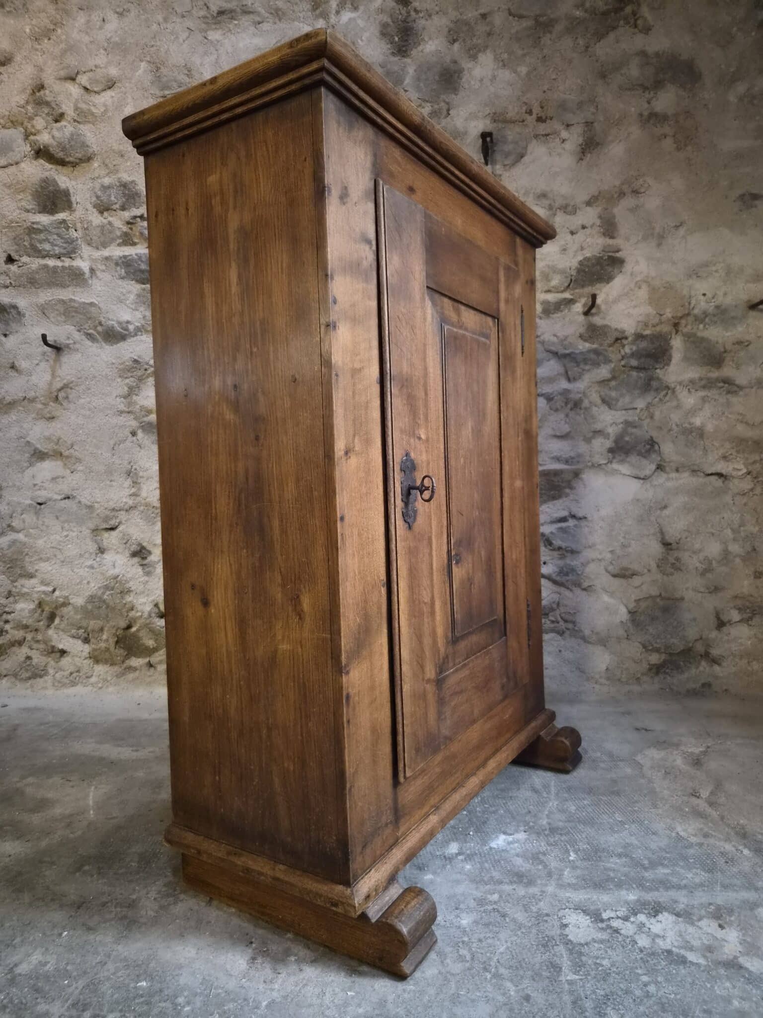 Antique French Oak Single Door Cupboard, 18th Century (2)