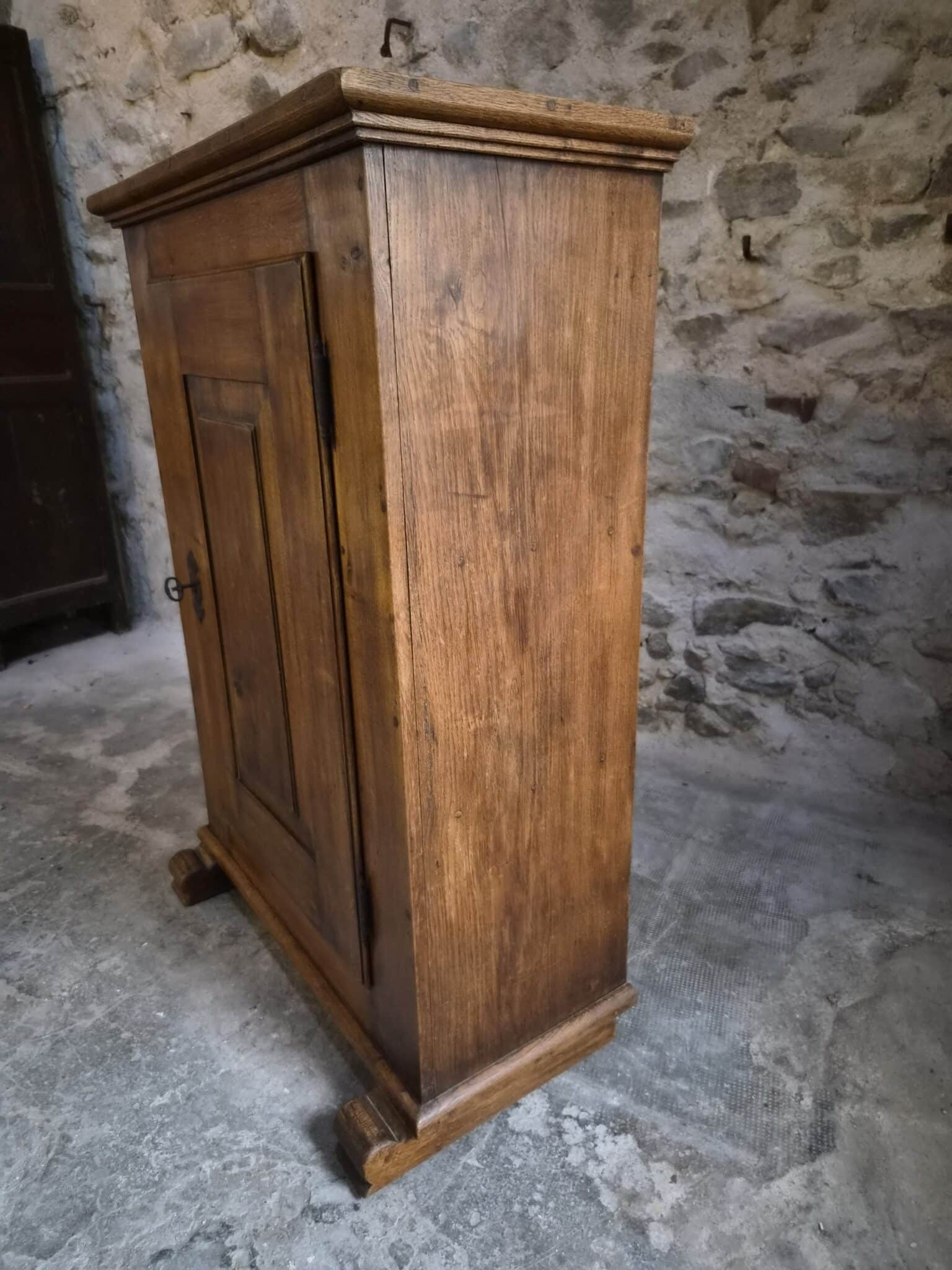 Antique French Oak Single Door Cupboard, 18th Century (8)