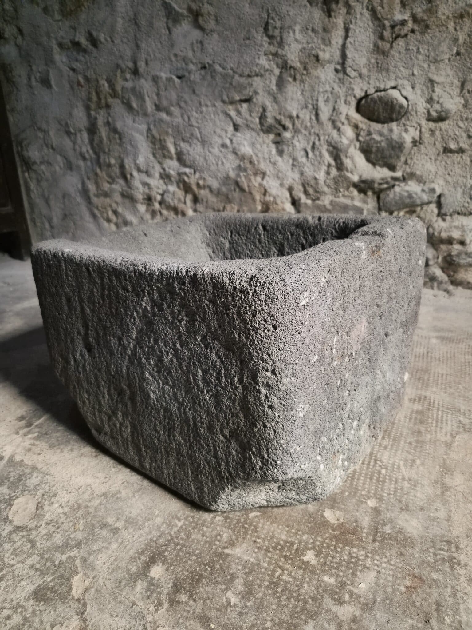 Antique French Volcanic Stone Trough Sink, Auvergne, 18th Century (17)