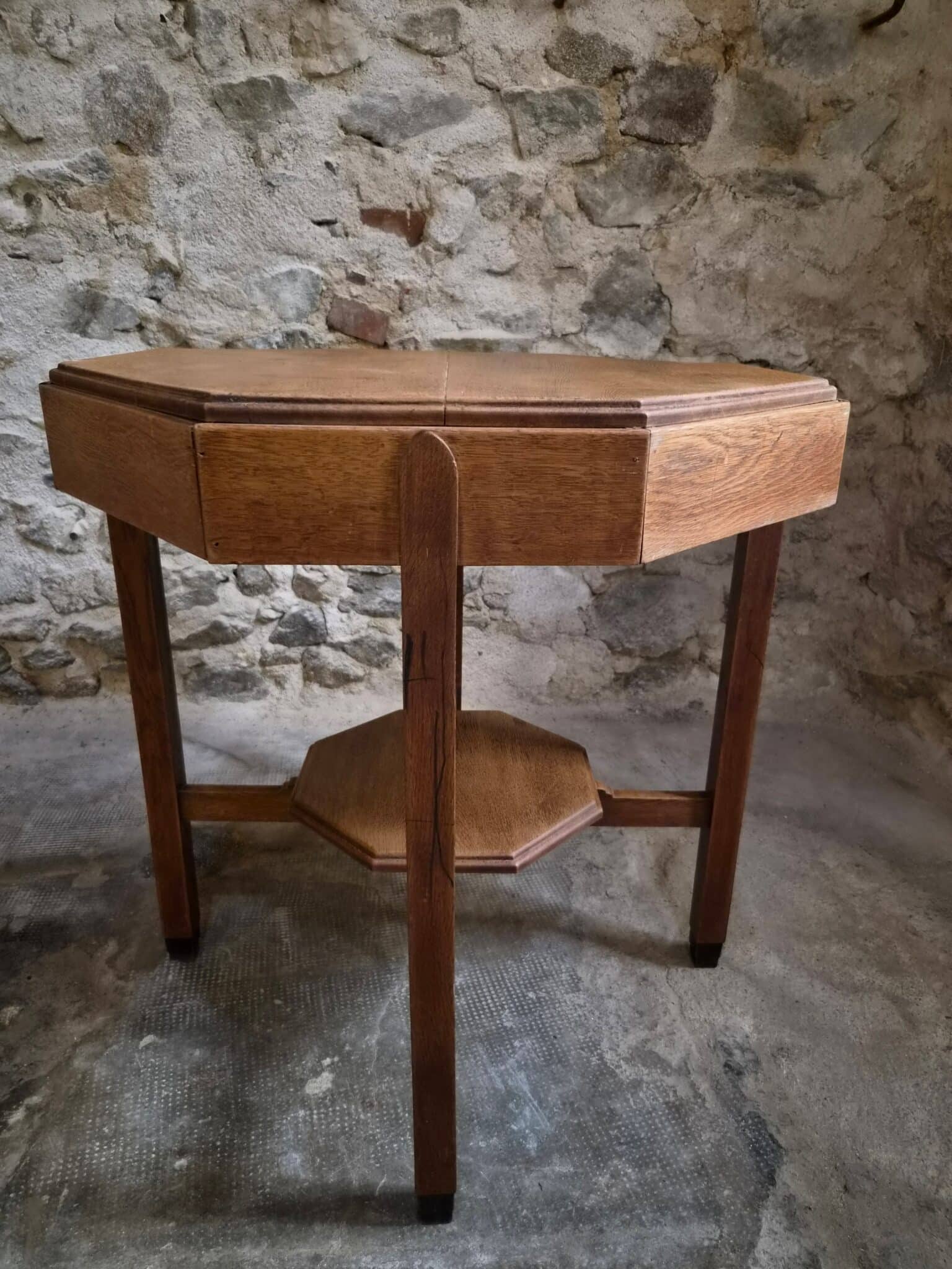 Antique Oak Side Table Amsterdam School Art Deco Circa 1925–1935 (10)